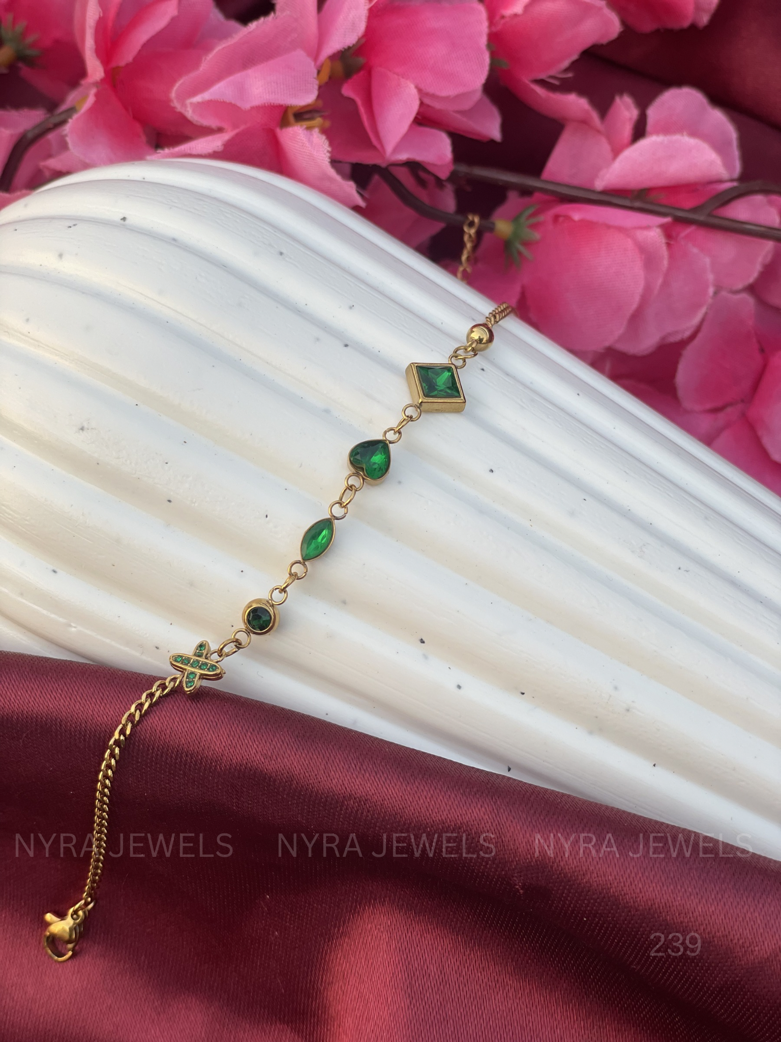 Elegant Green Stone Bracelet