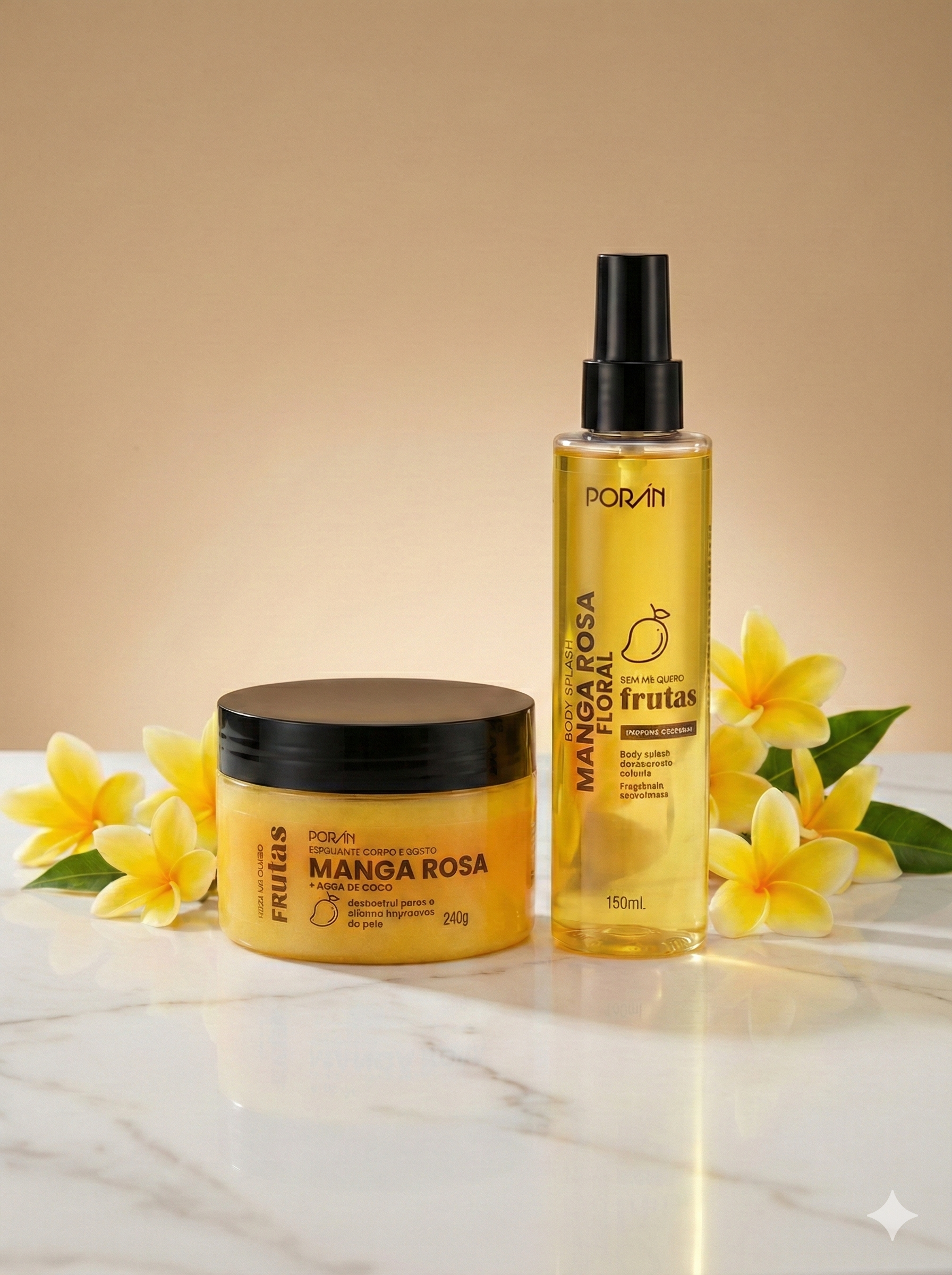 Kit Esfoliante + Body Splash Manga Rosa - Poran