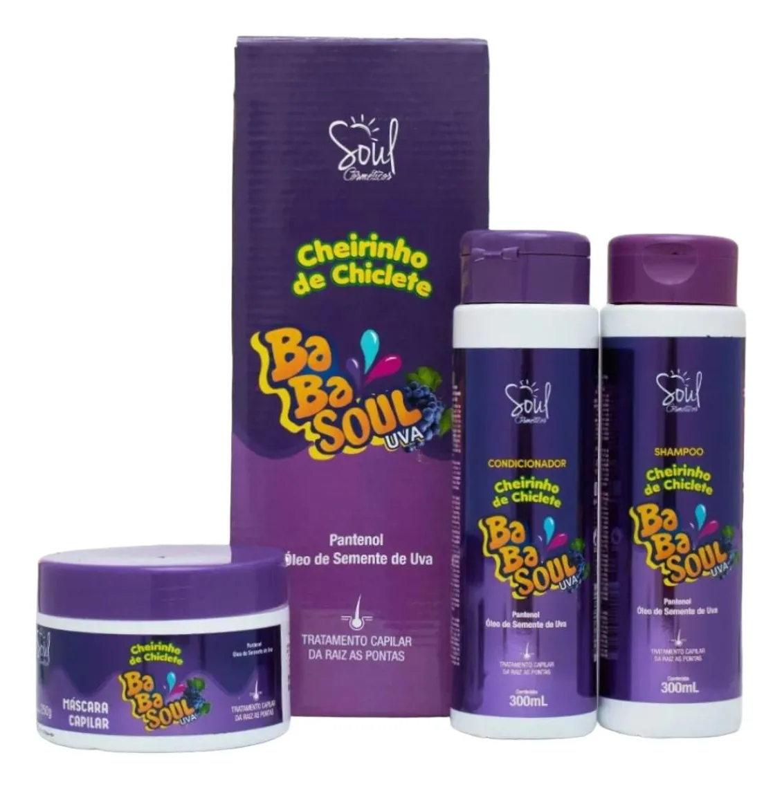 Kit Completo Hidratação Cheirinho de Uva -  Babasoul Soul Cosméticos