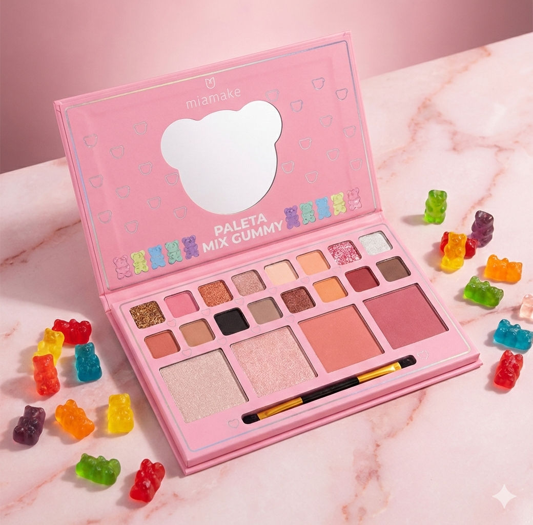 Kit Paleta + Gloss Gummy - Mia Make