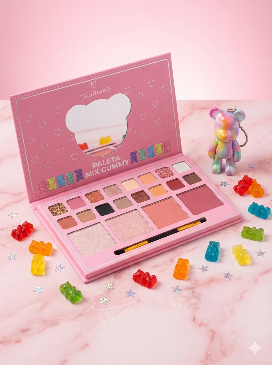 Kit Paleta + Gloss Gummy - Mia Make