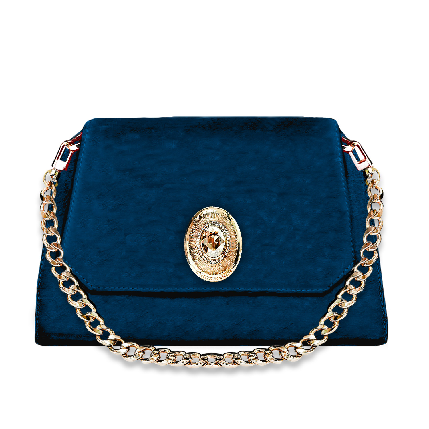 Elegant Blue Calf Leather Shoulder Bag (cri243MB)