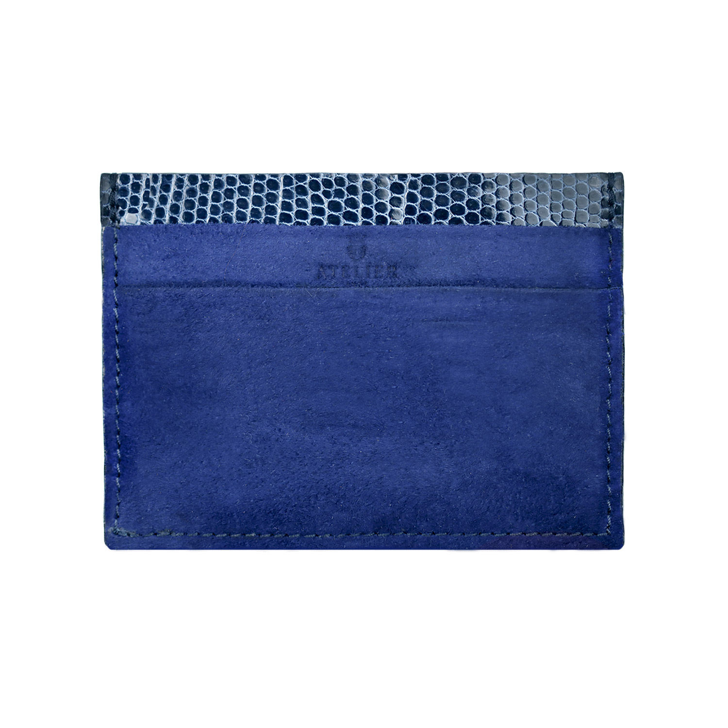 Kid Suede Card Holder In Midnight Blue (006c) 