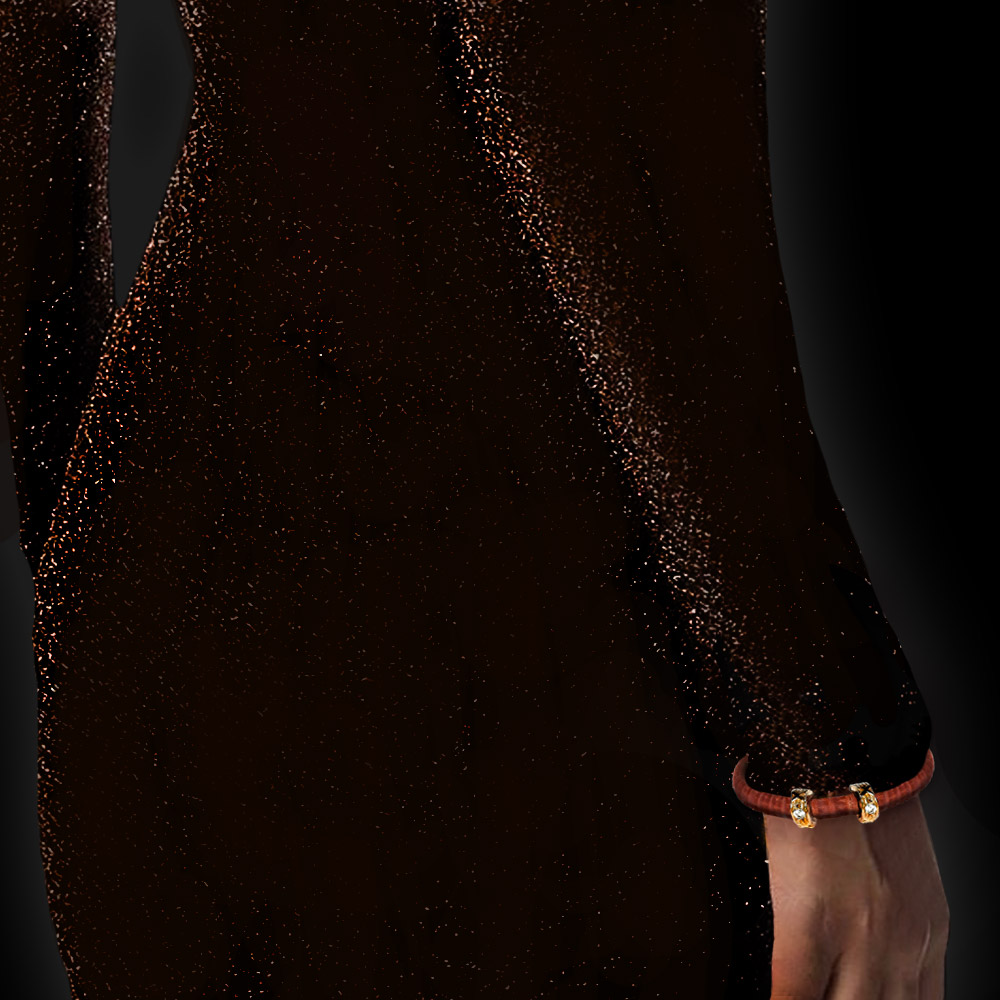 Umber Brown Leather Bracelet (T079)