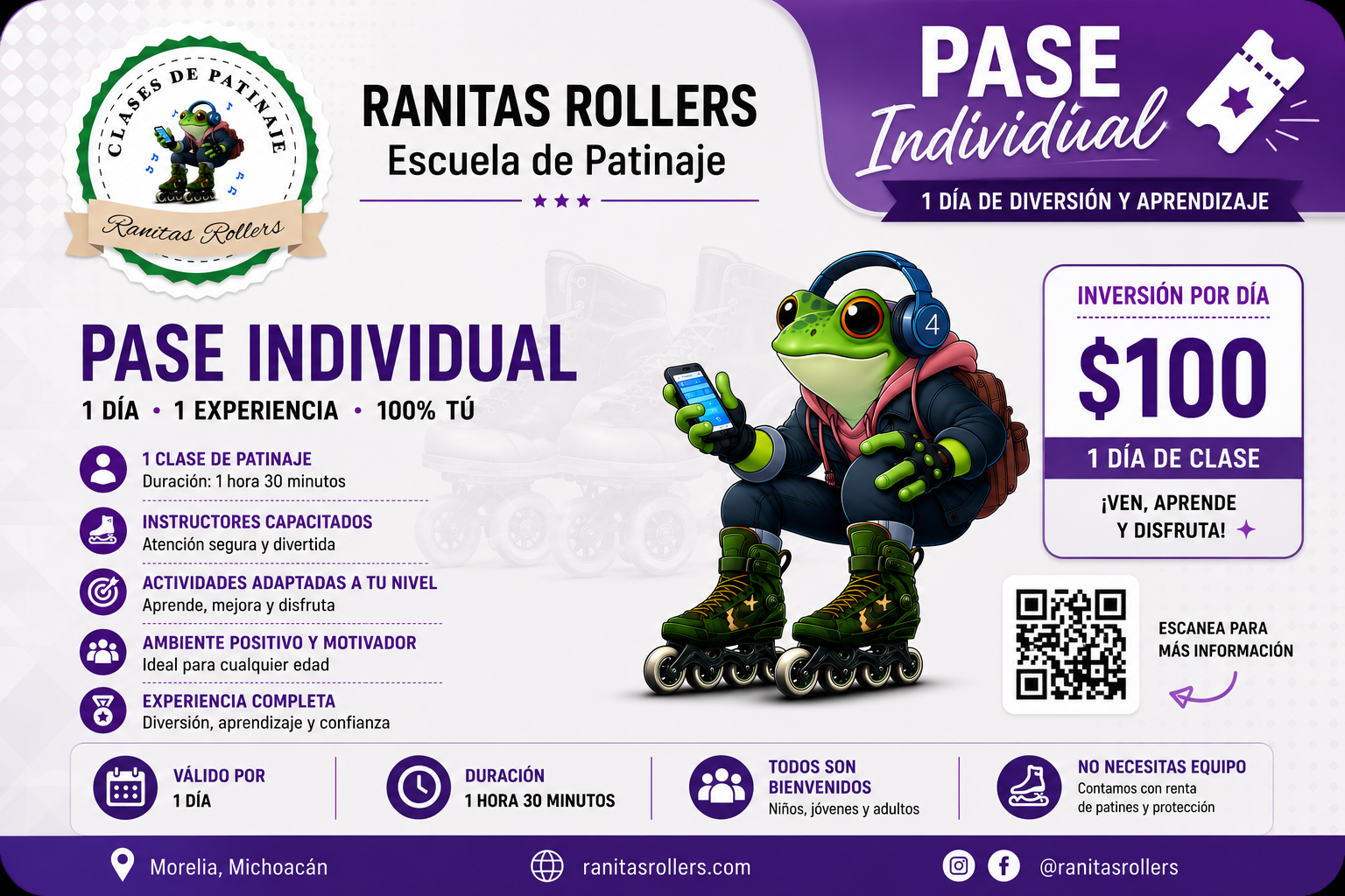 🎟️🐸 PASE INDIVIDUAL 🛼✨