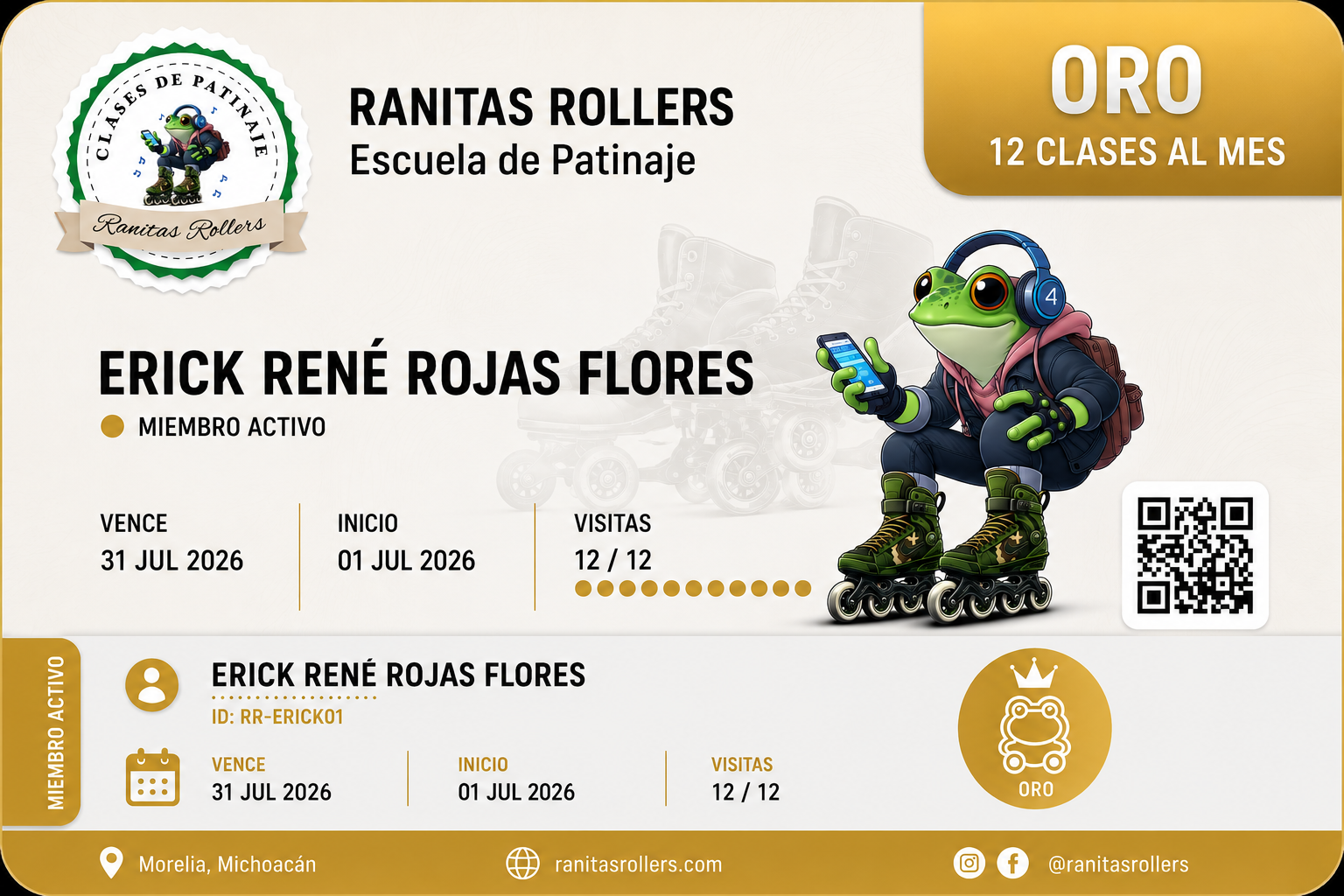 🥇🐸 MEMBRESÍA ORO 🛼✨