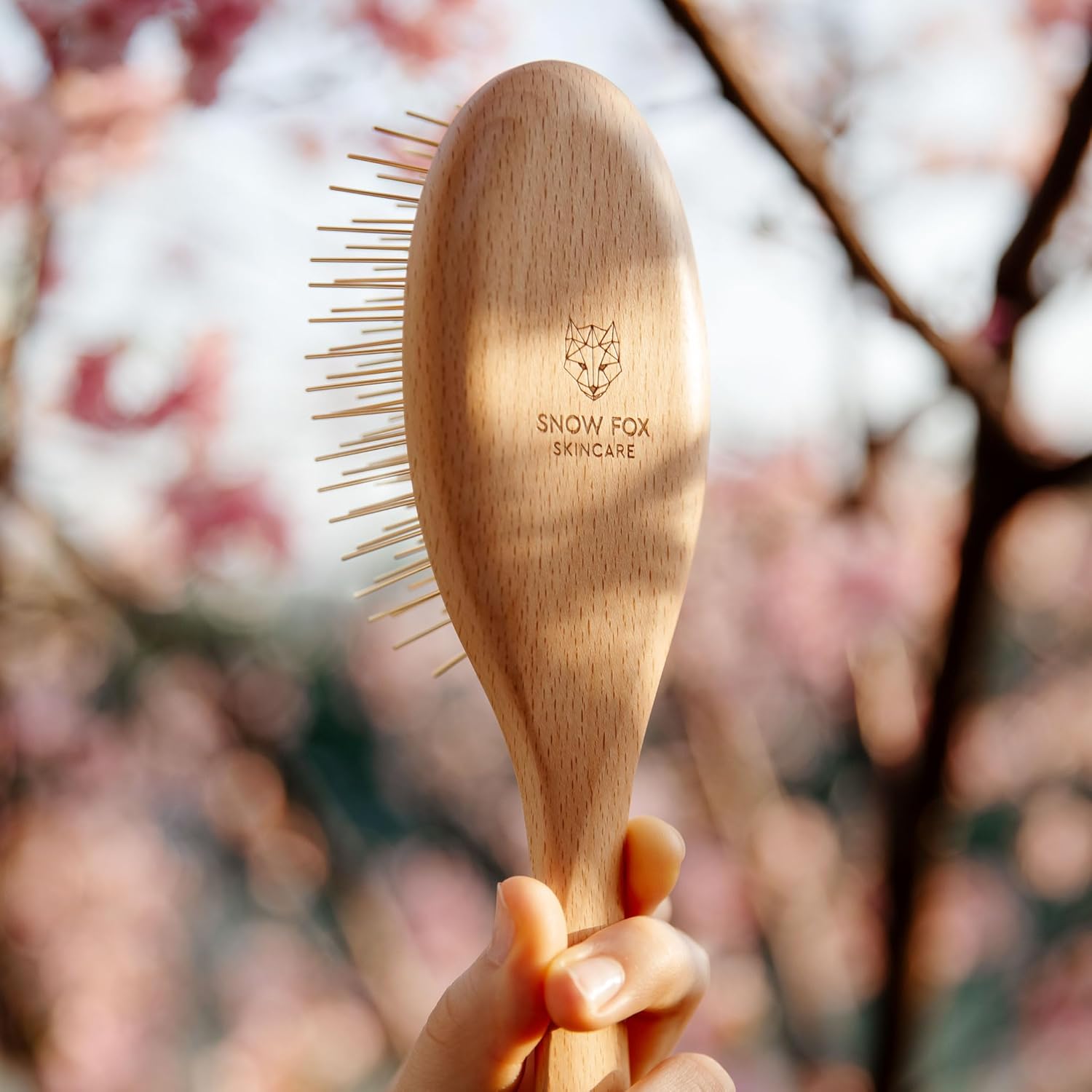 Snow Fox Skincare Gua Sha Hair Brush - Wooden Edition