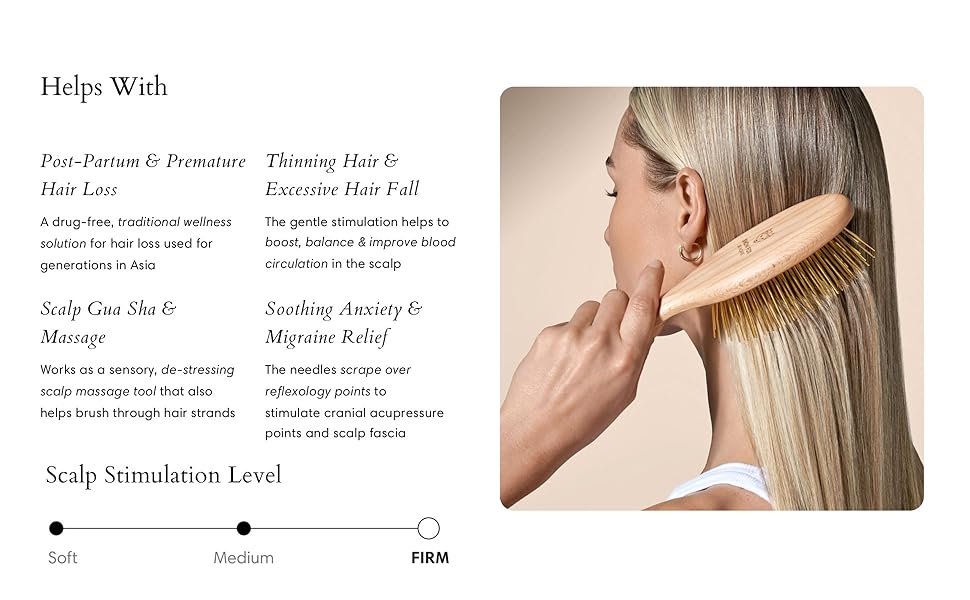 Snow Fox Skincare Gua Sha Hair Brush - Wooden Edition