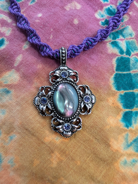 Bohemian Paracord Pendant Necklace with Multicolor Stone