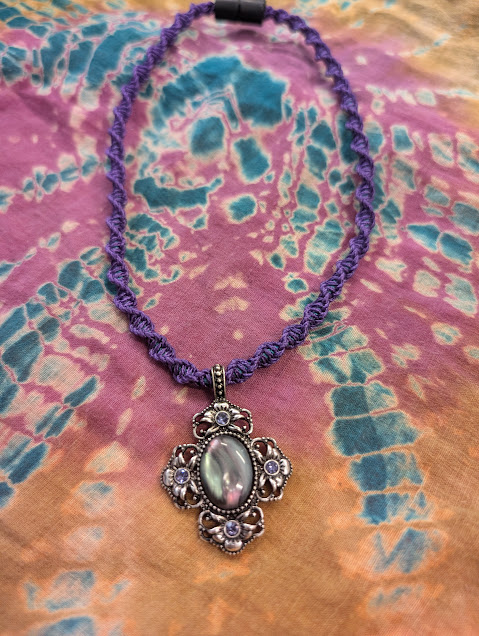 Bohemian Paracord Pendant Necklace with Multicolor Stone