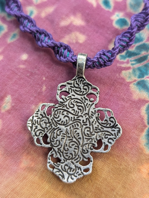 Bohemian Paracord Pendant Necklace with Multicolor Stone