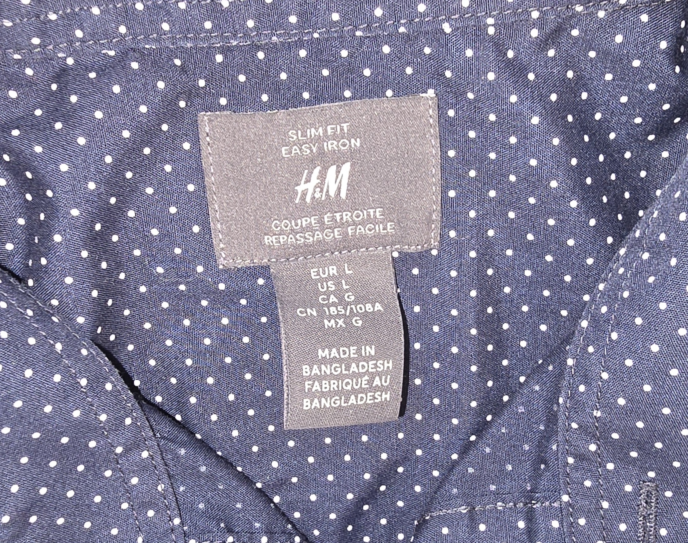 Men's Navy Polka Dot Shirt- H&M
