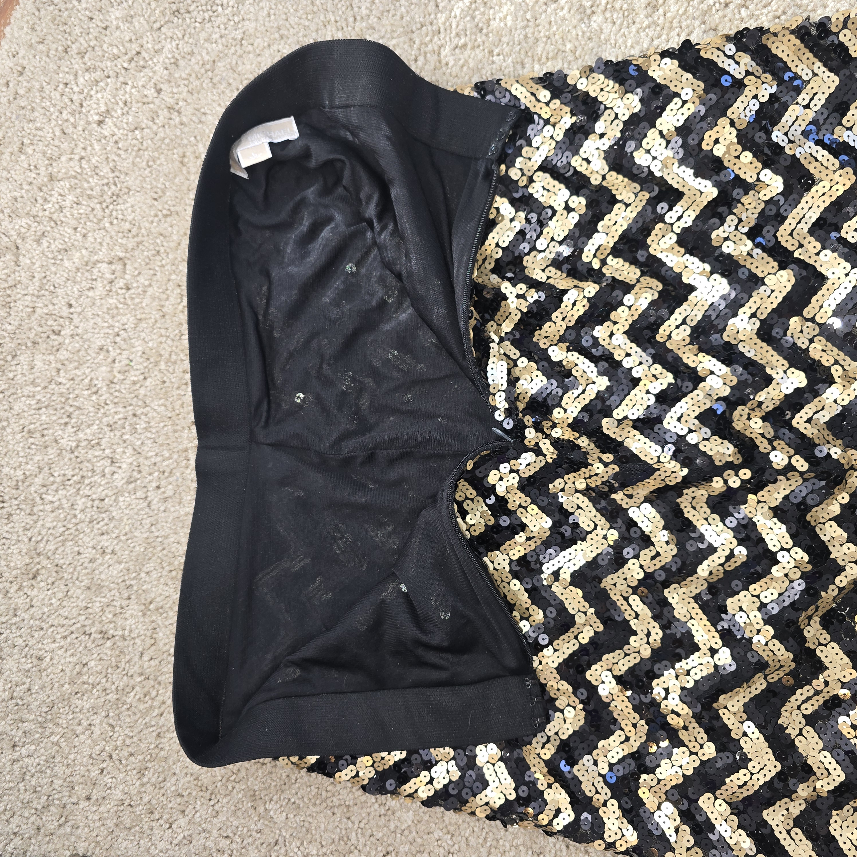 Sequin Zigzag Mini Skirt- Michael Kors