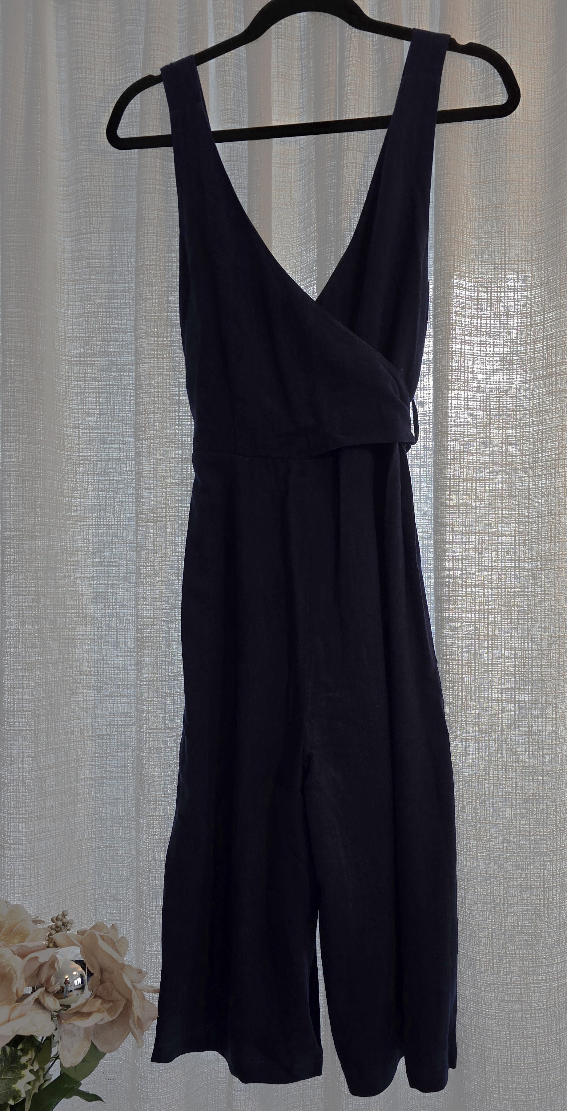 Blue Sleeveless Jumpsuit- bobi BLACK