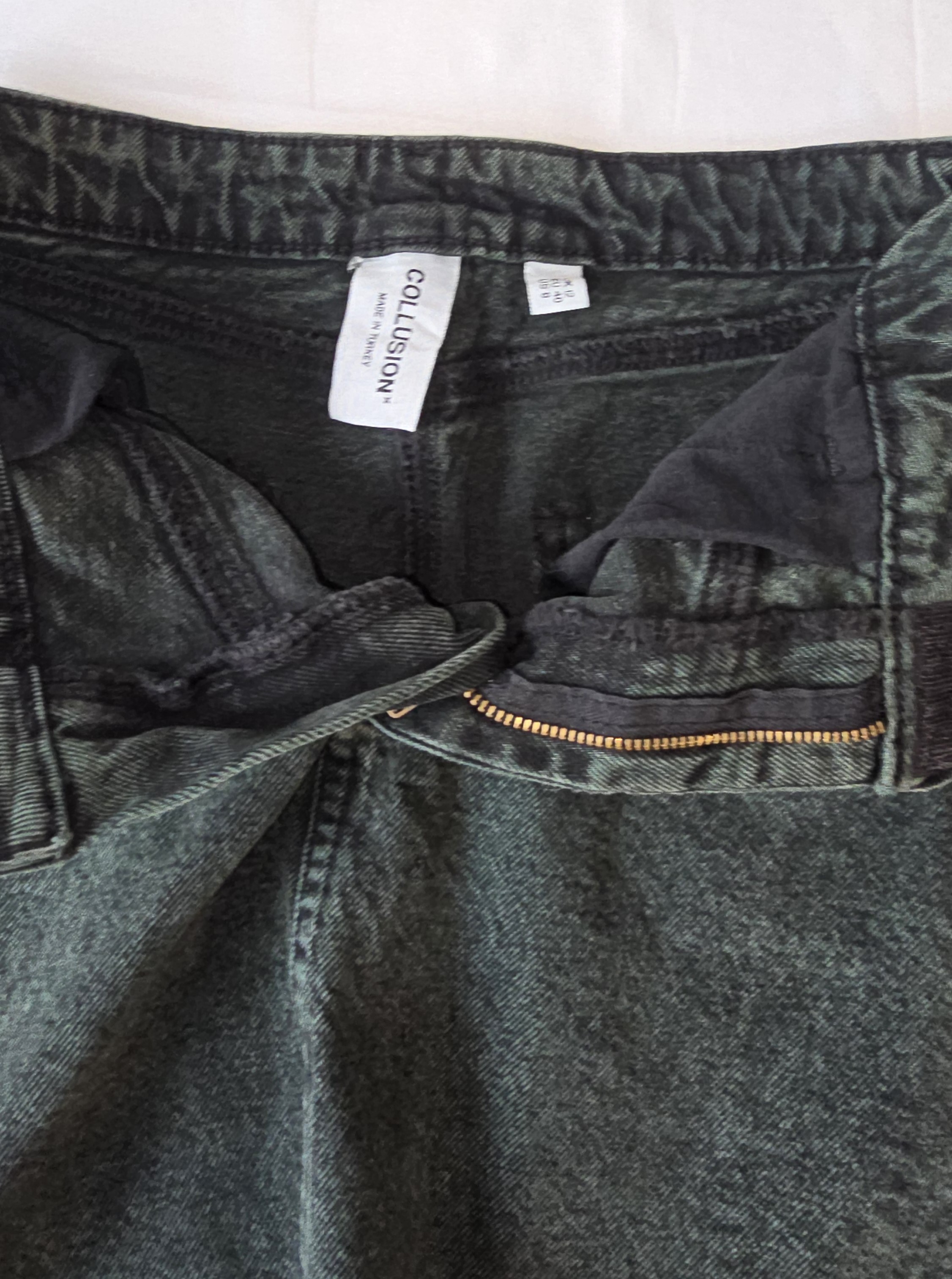  Distressed Denim Mini Skirt- COLLUSION