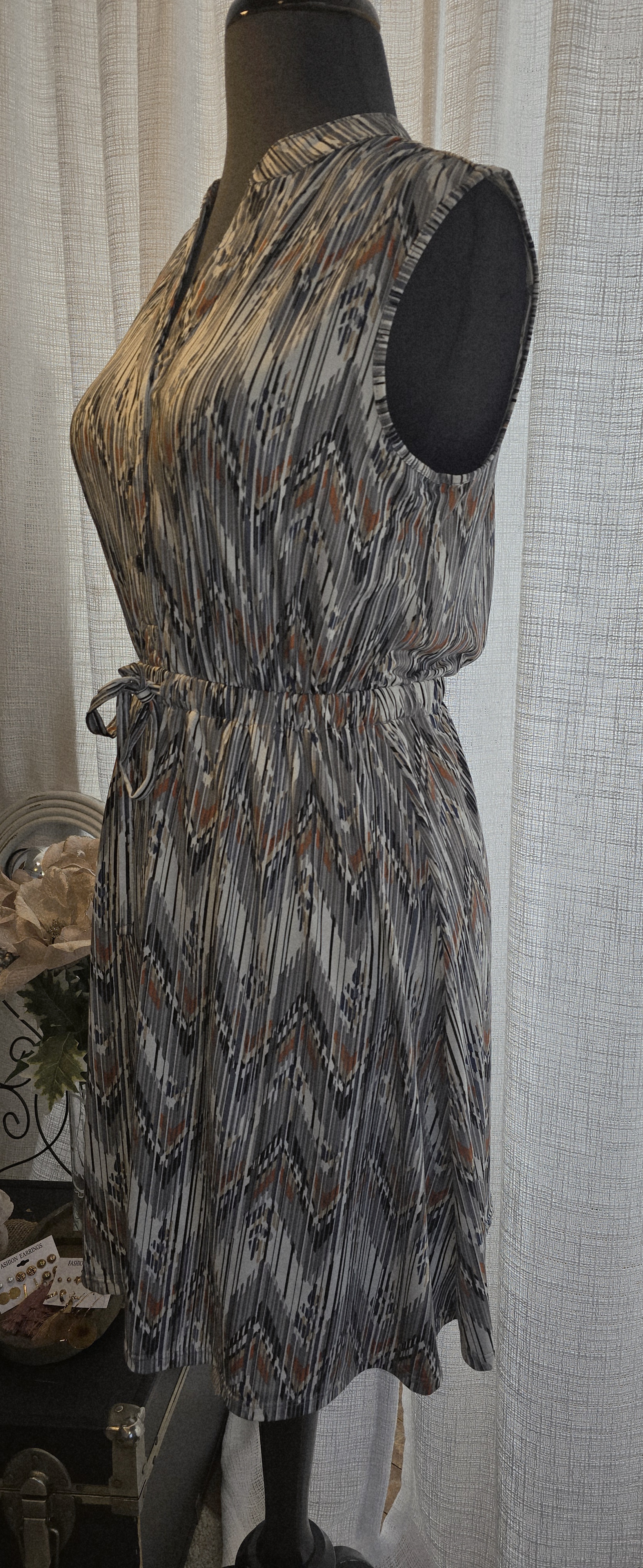 Sleeveless Chevron Dress- Robert Louis