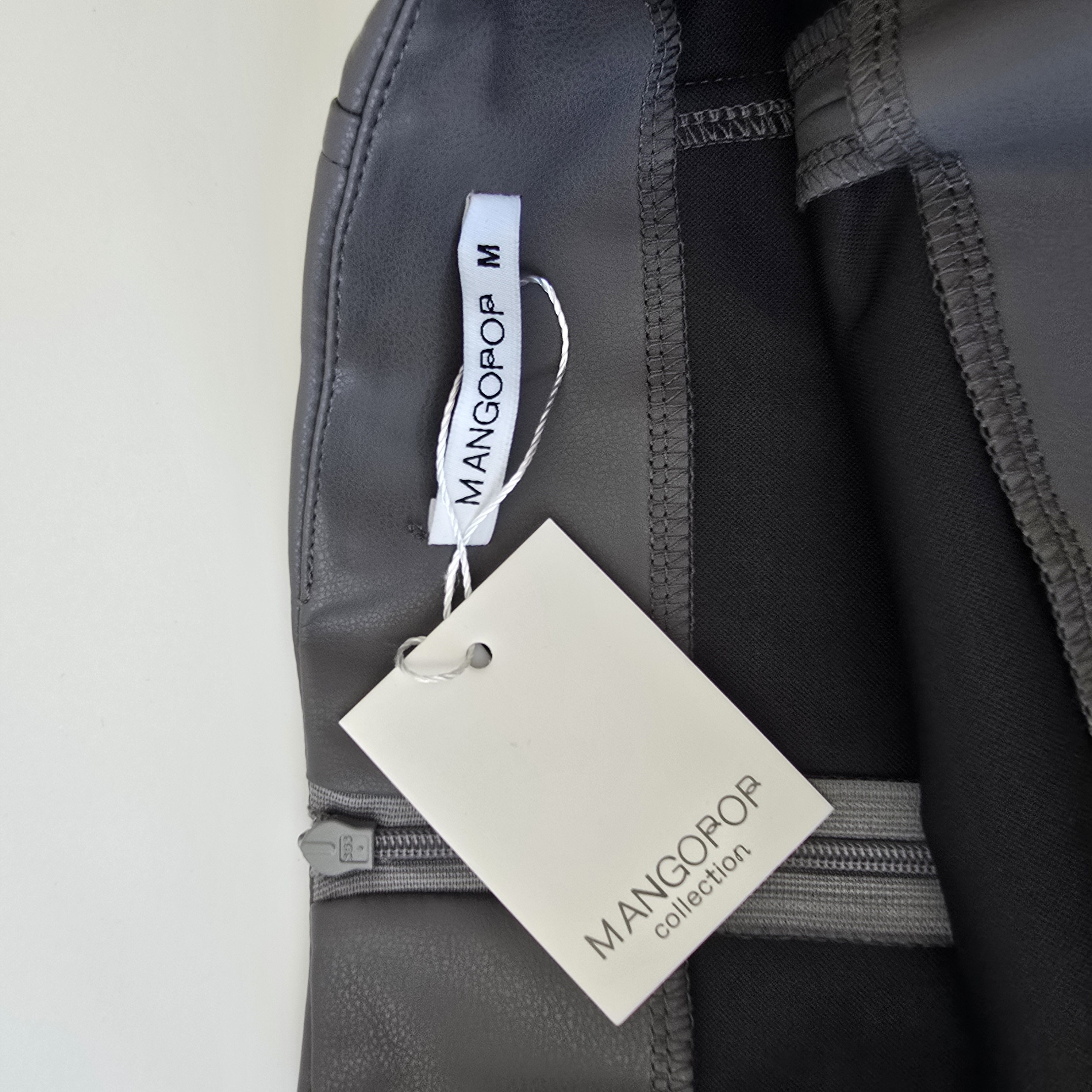 Gray Faux Leather Mini Skirt- MangoPop