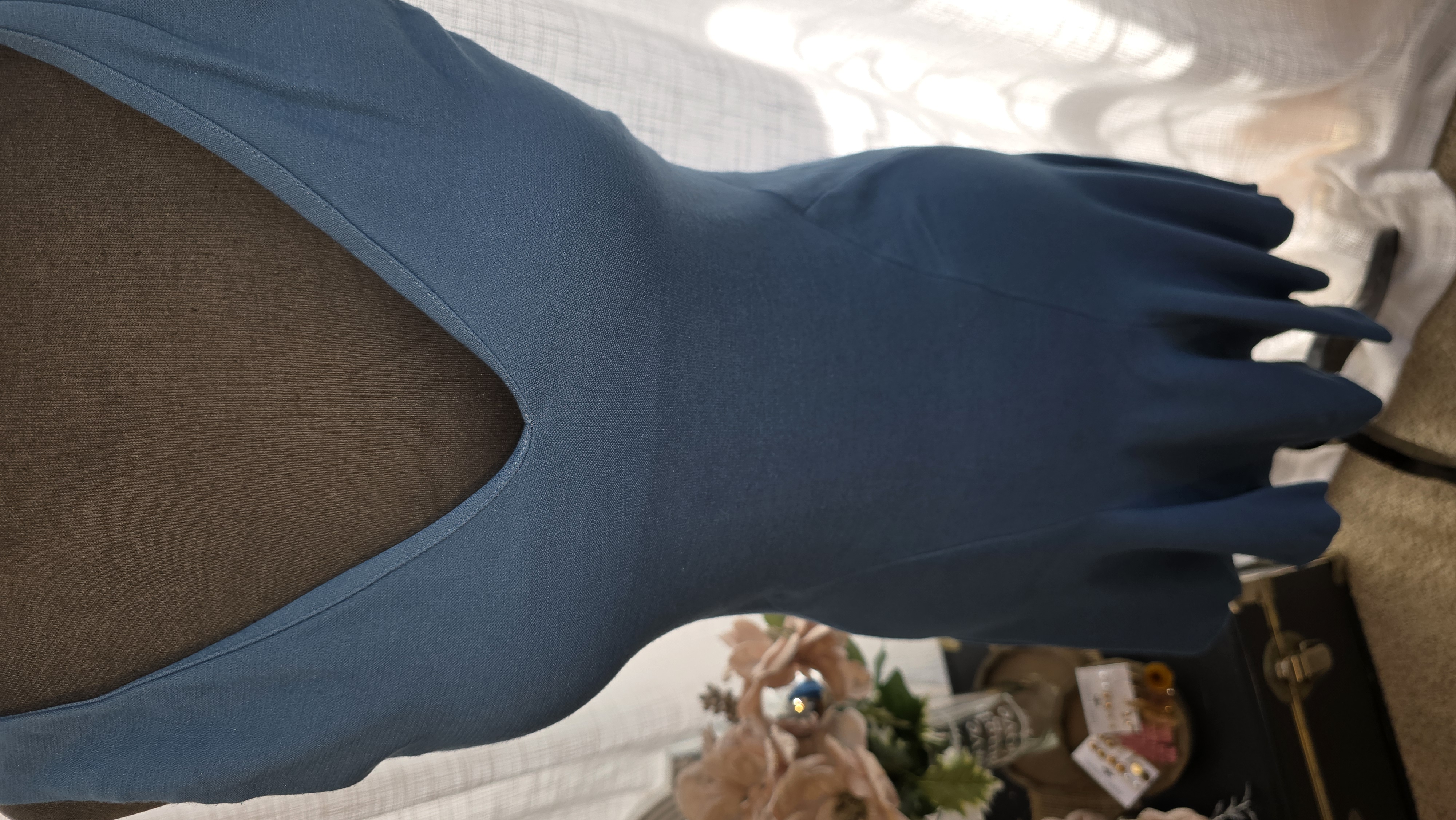 Sleeveless Blue Fit & Flare Dress- Ralph Lauren