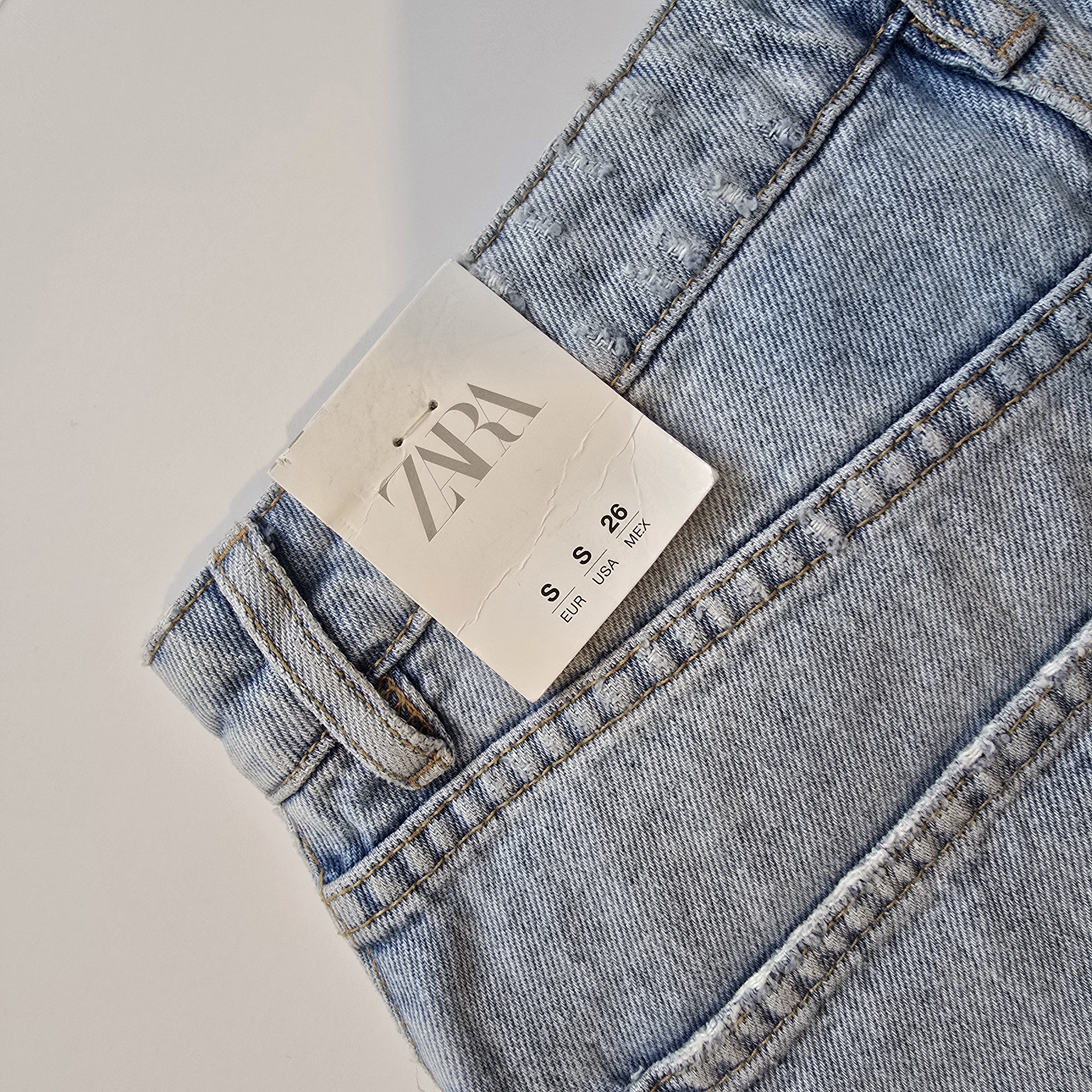 Distressed Denim Skirt ZARA