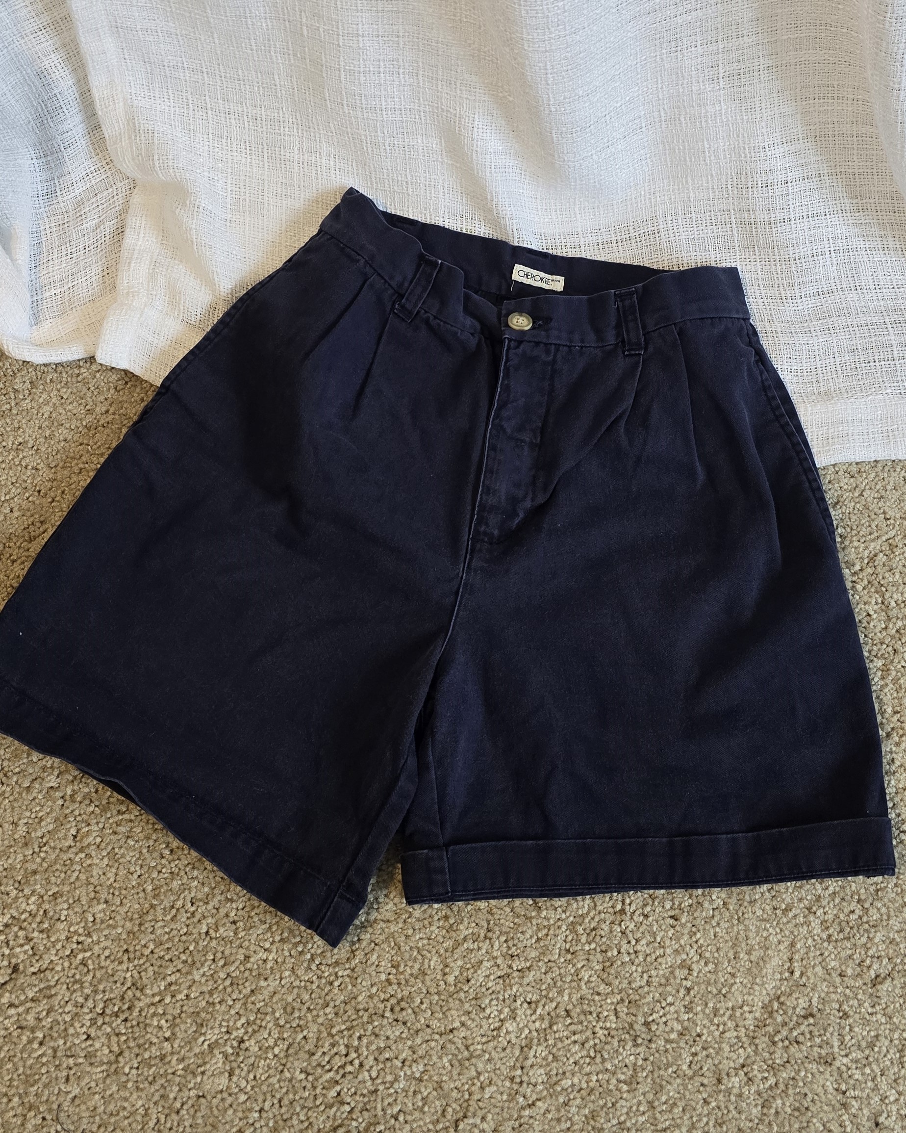 Classic Navy Cotton Shorts- Cherokee