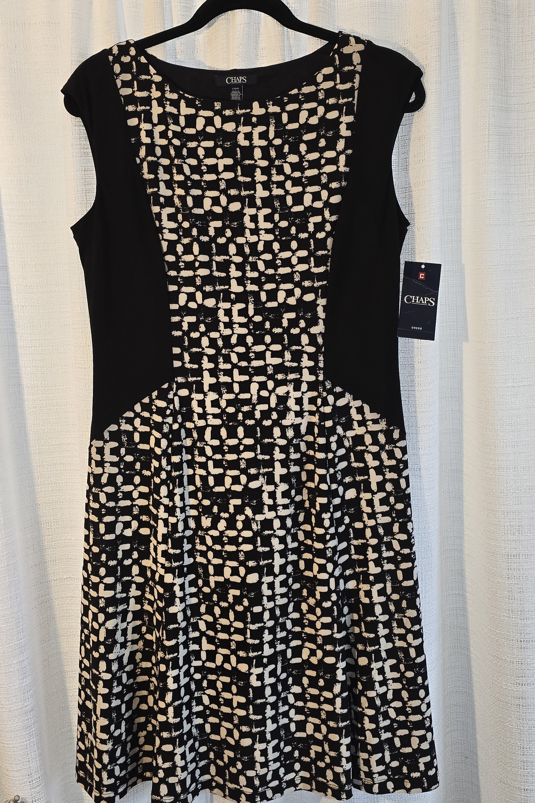 Geometric Pattern A-Line Dress- CHAPS