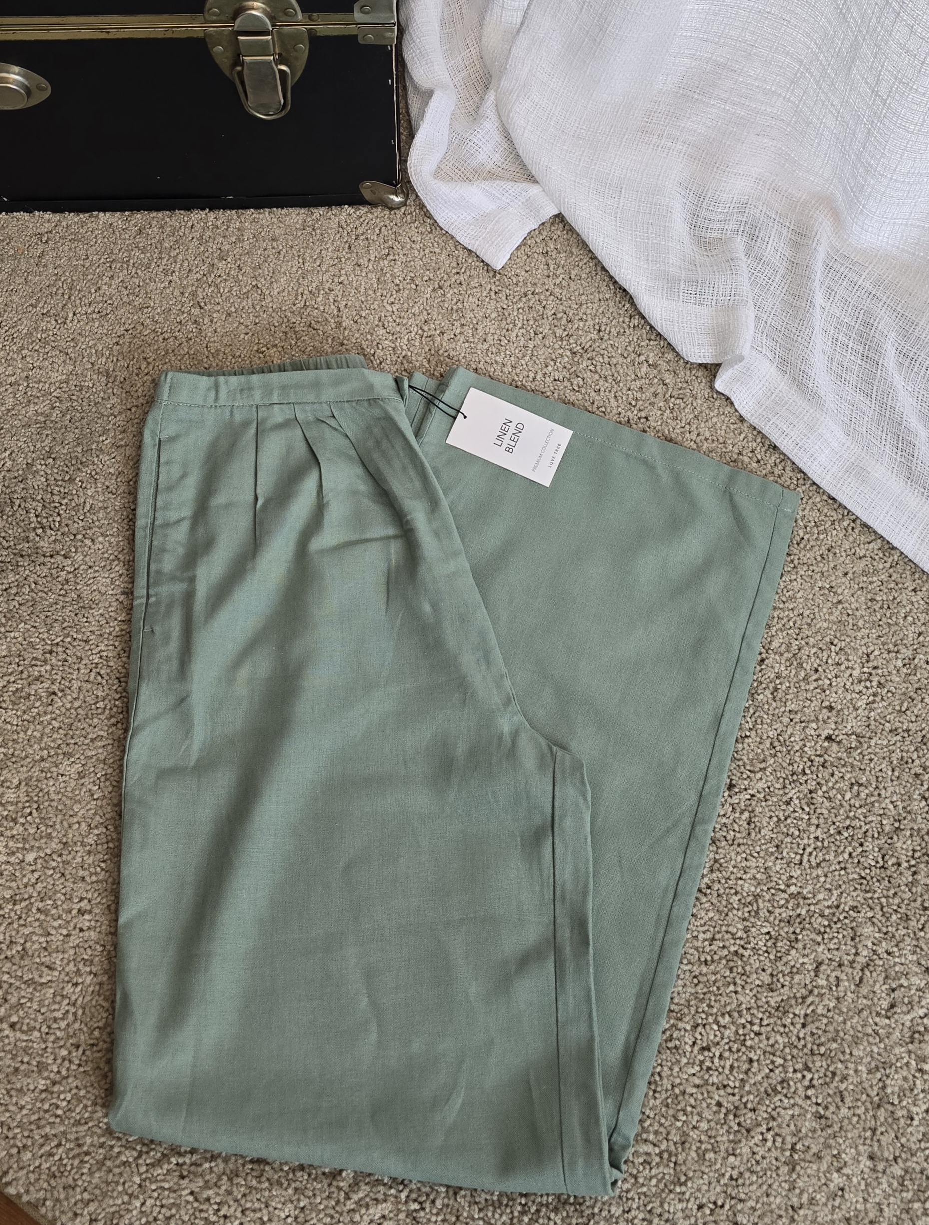 Linen Blend Pants- Love Tree