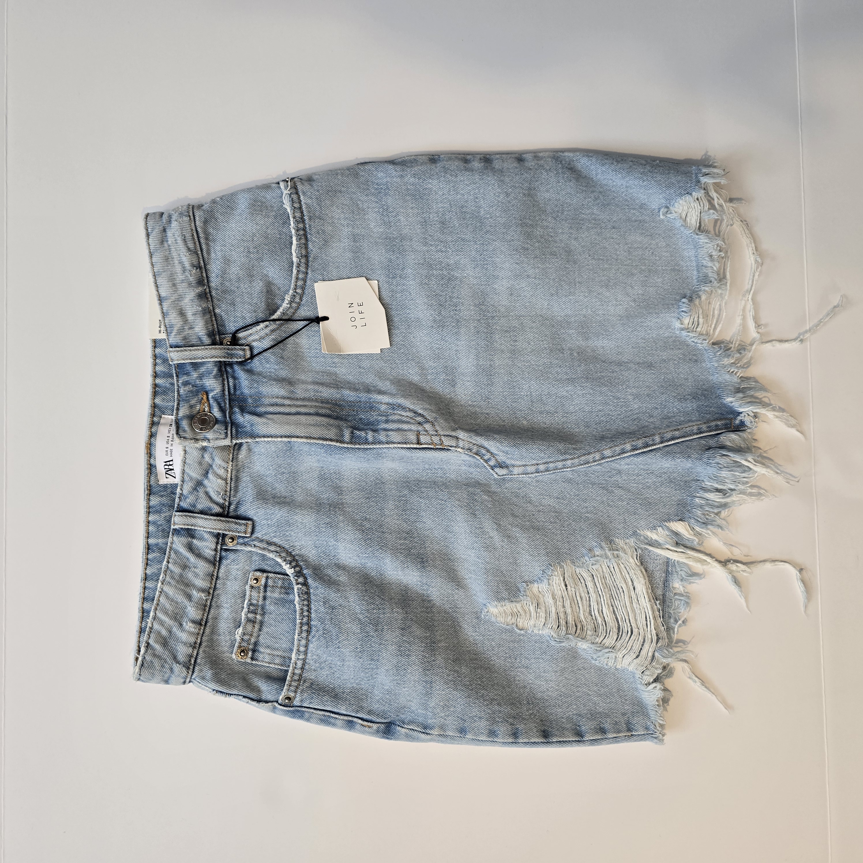 Distressed Denim Skirt ZARA