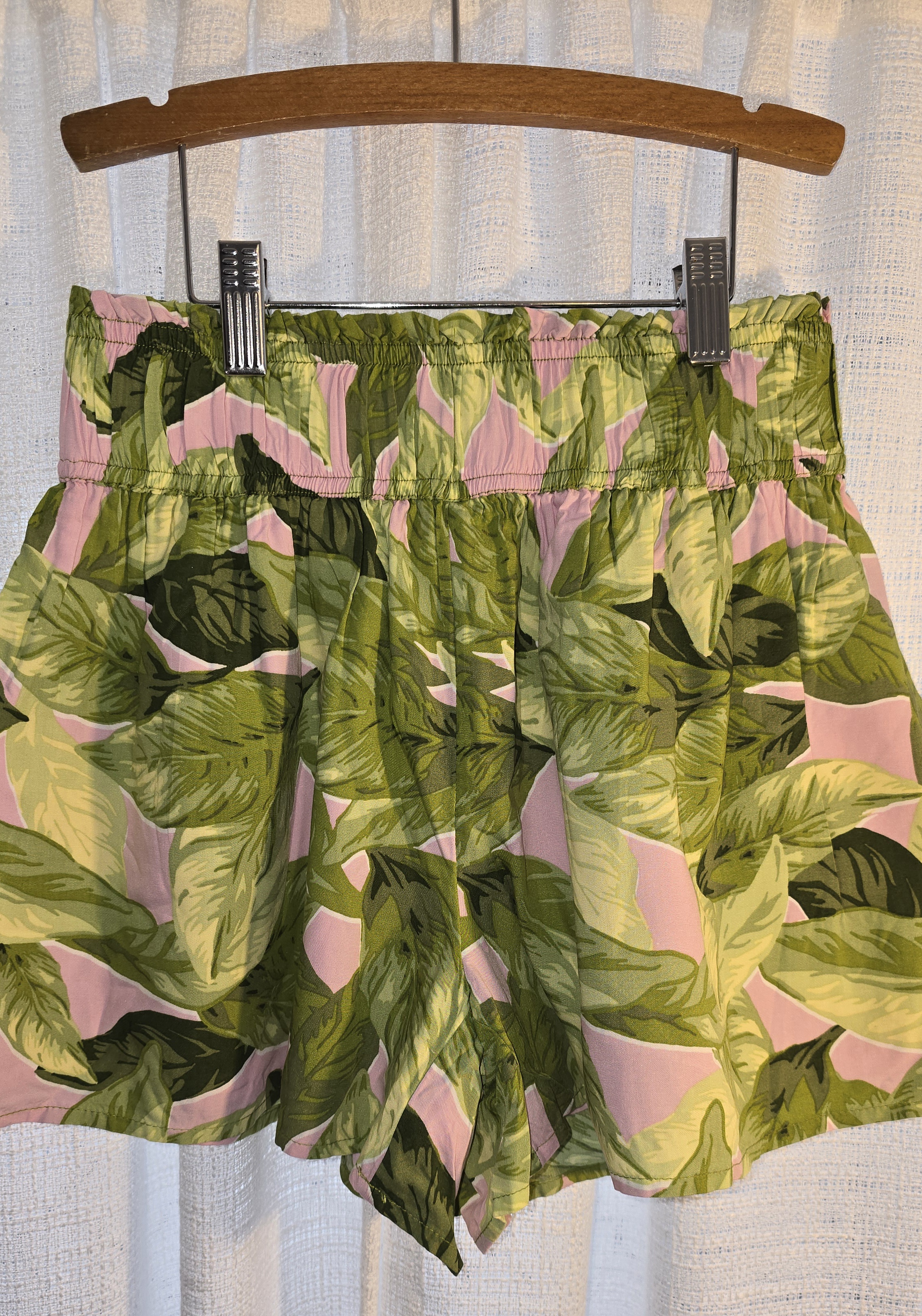 Tropical Leaf Print Shorts- Cabana