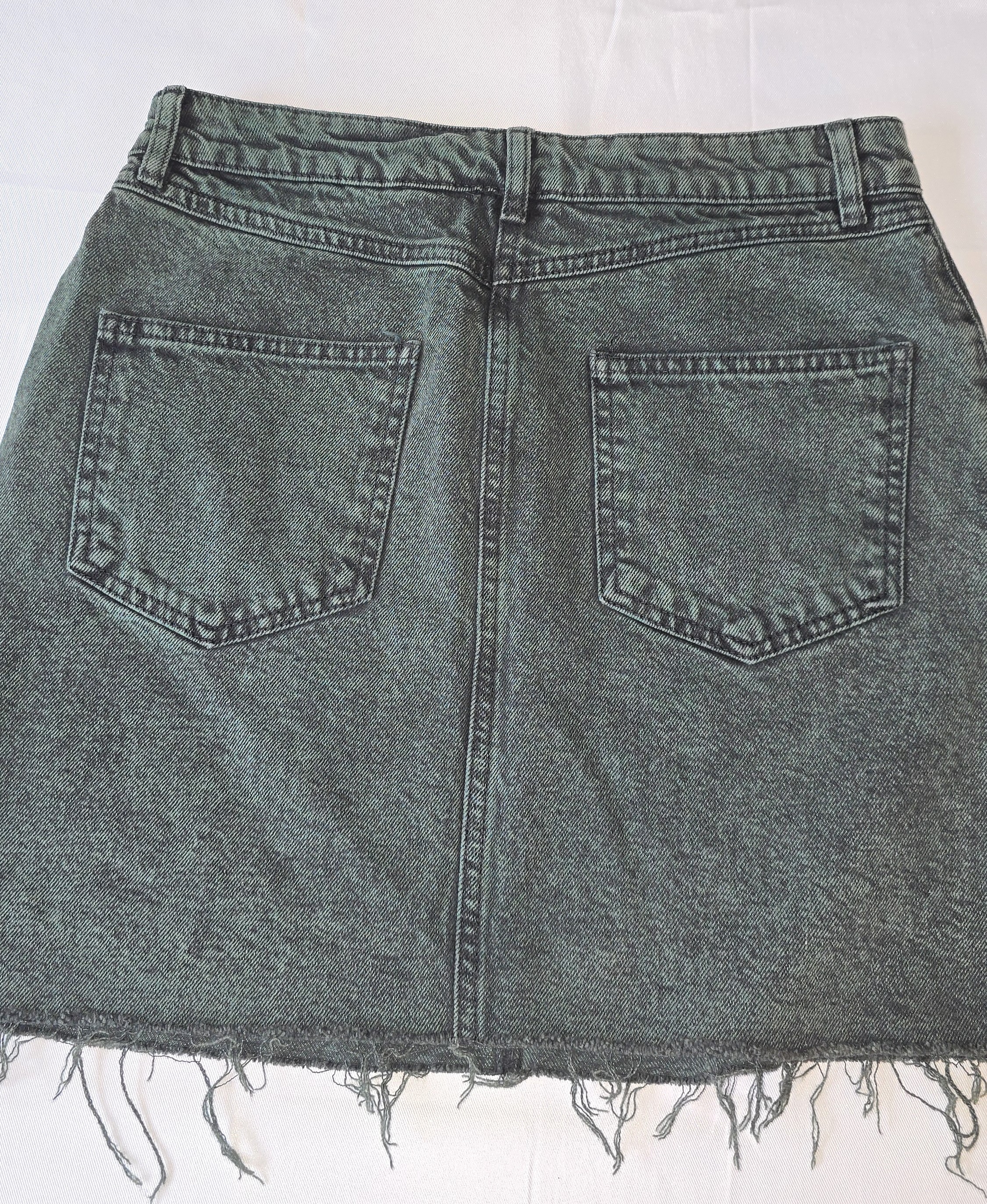  Distressed Denim Mini Skirt- COLLUSION