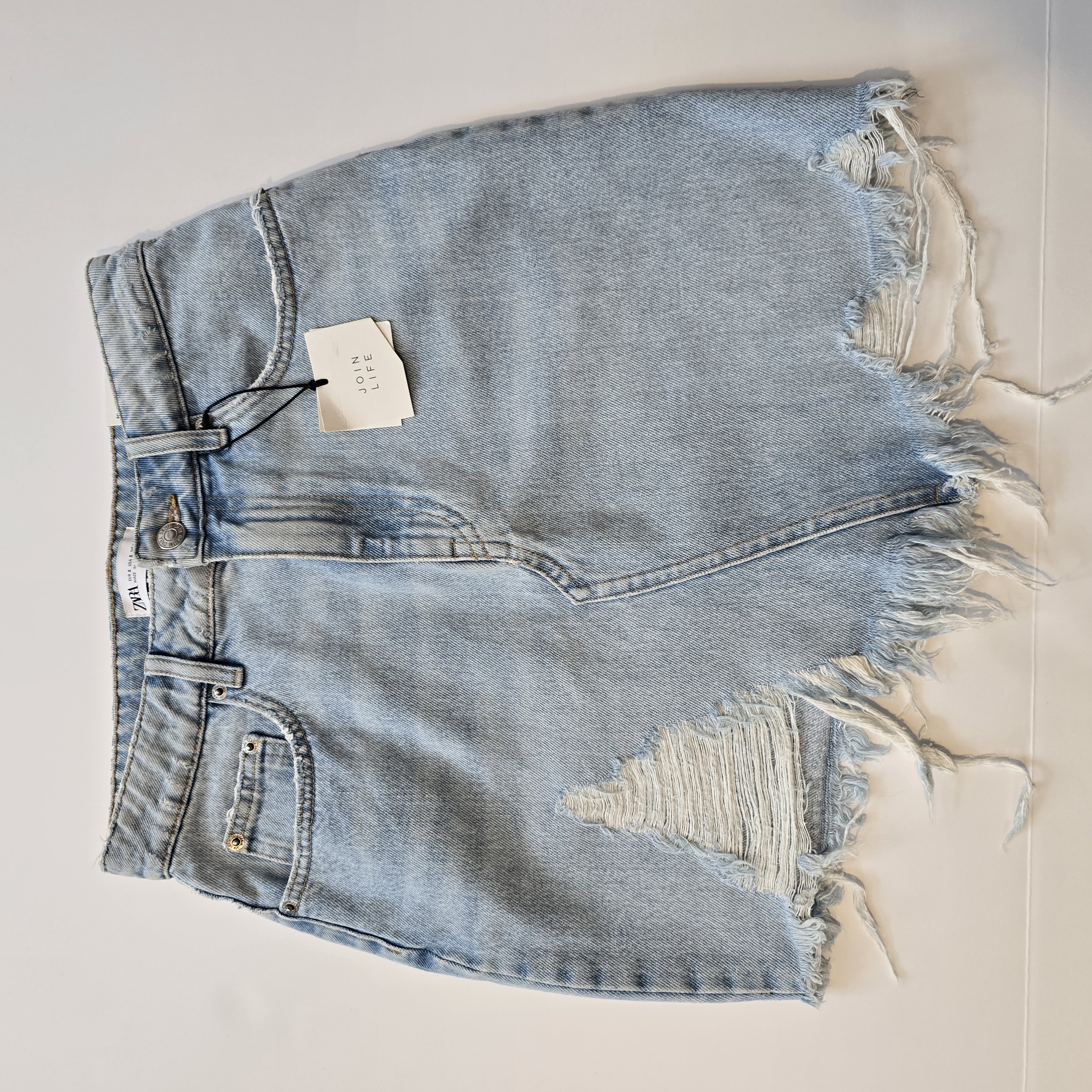 Distressed Denim Skirt ZARA