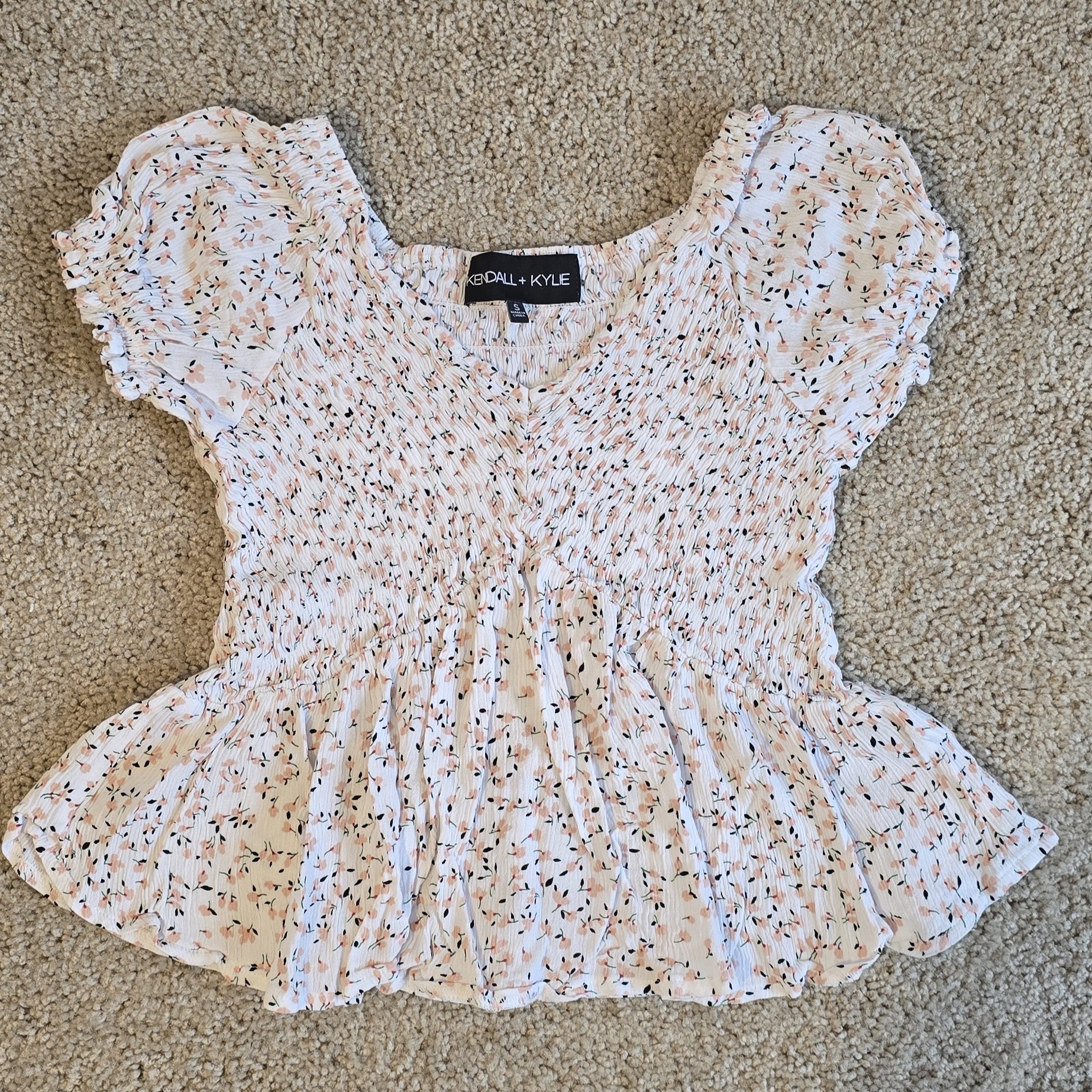 Floral Smocked Peplum Top
