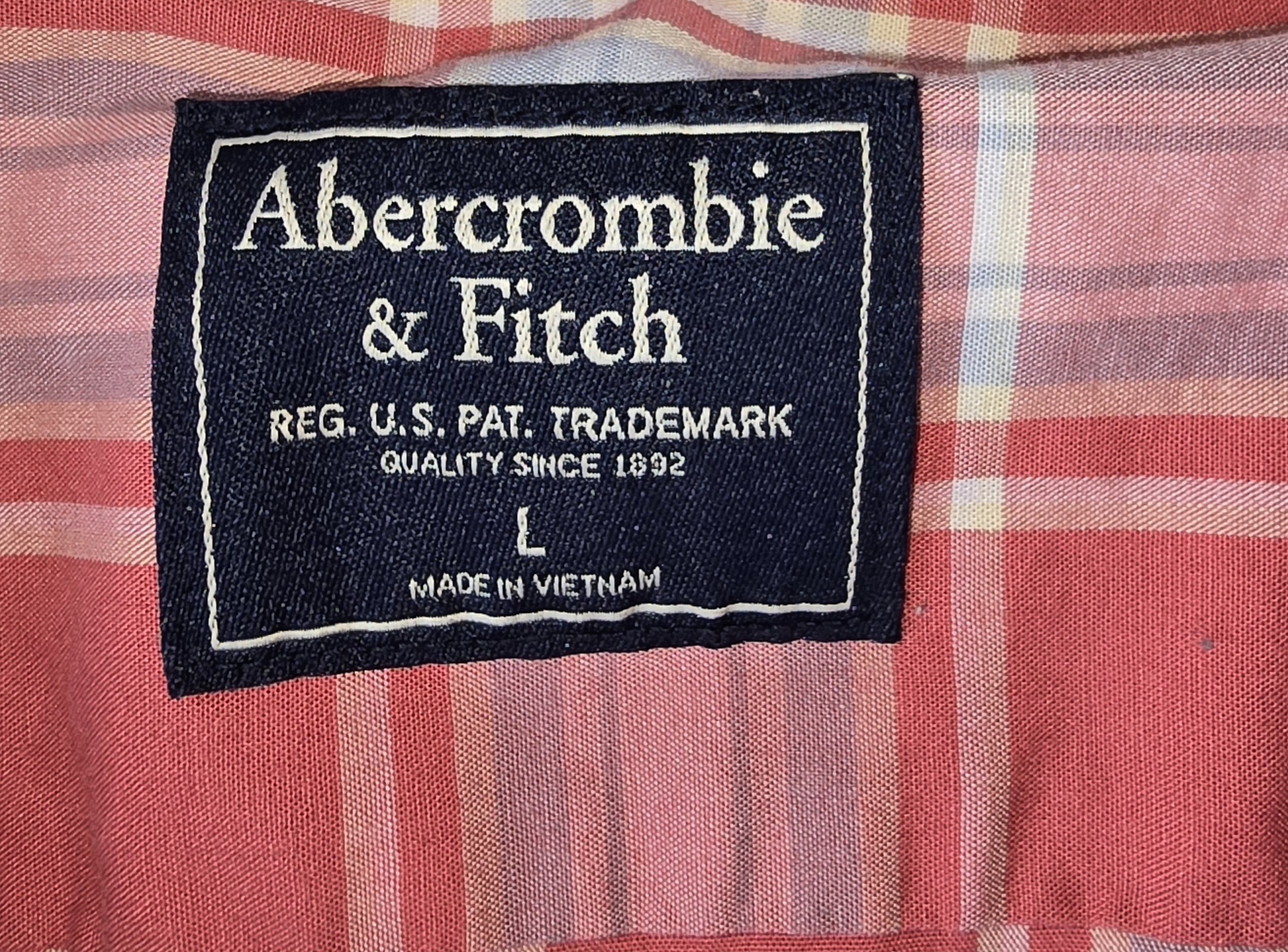 Red Plaid Button-Down Shirt- Abercrombie & Fitch