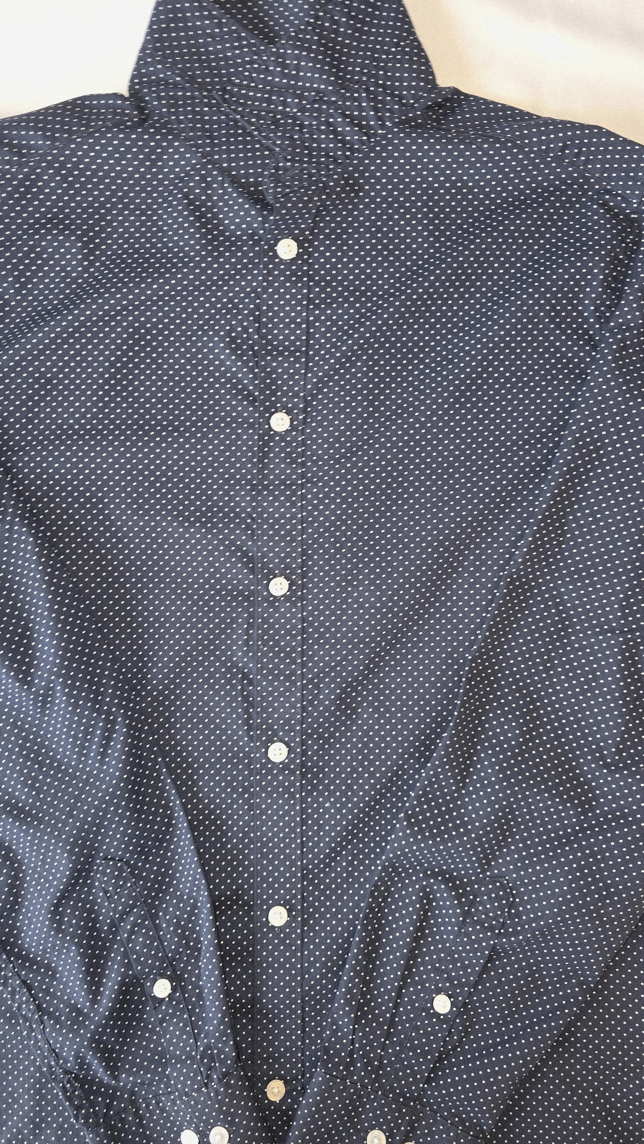 Men's Navy Polka Dot Shirt- H&M
