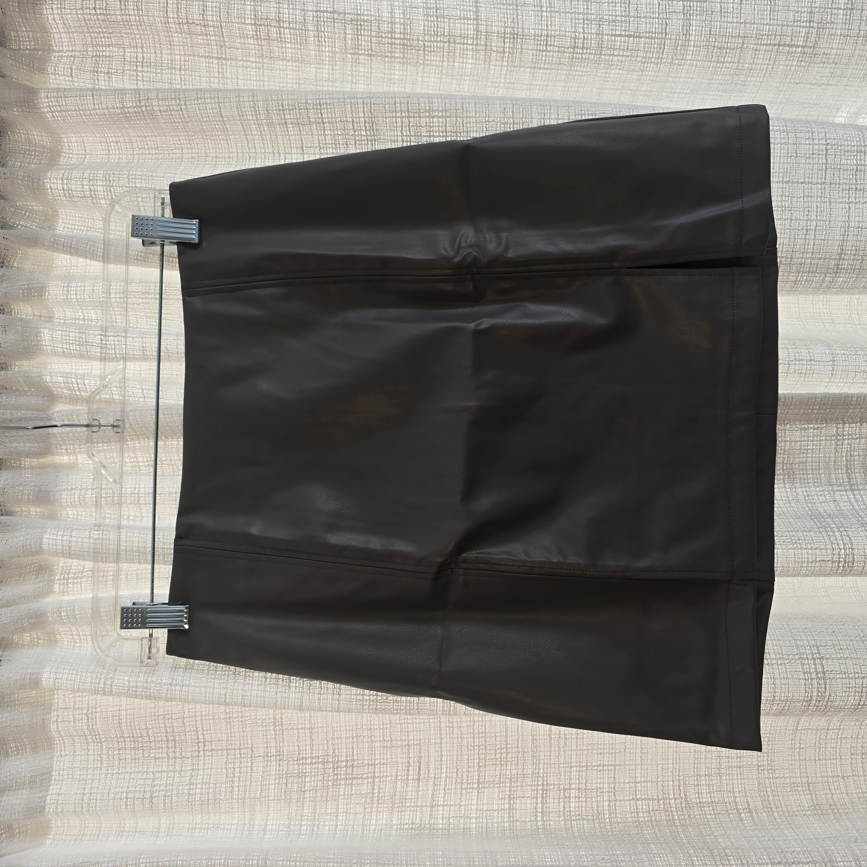 Gray Faux Leather Mini Skirt- MangoPop