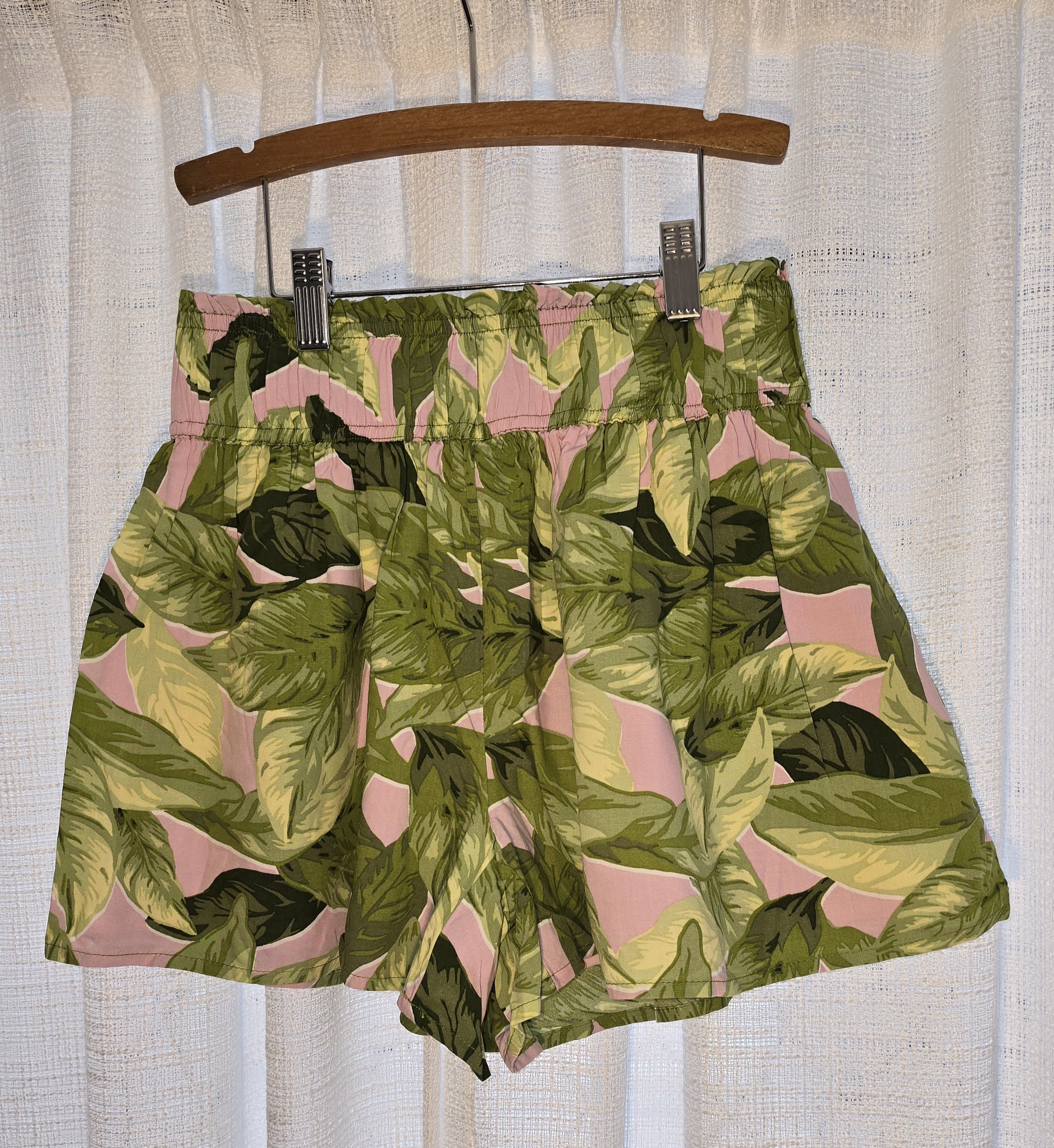 Tropical Leaf Print Shorts- Cabana
