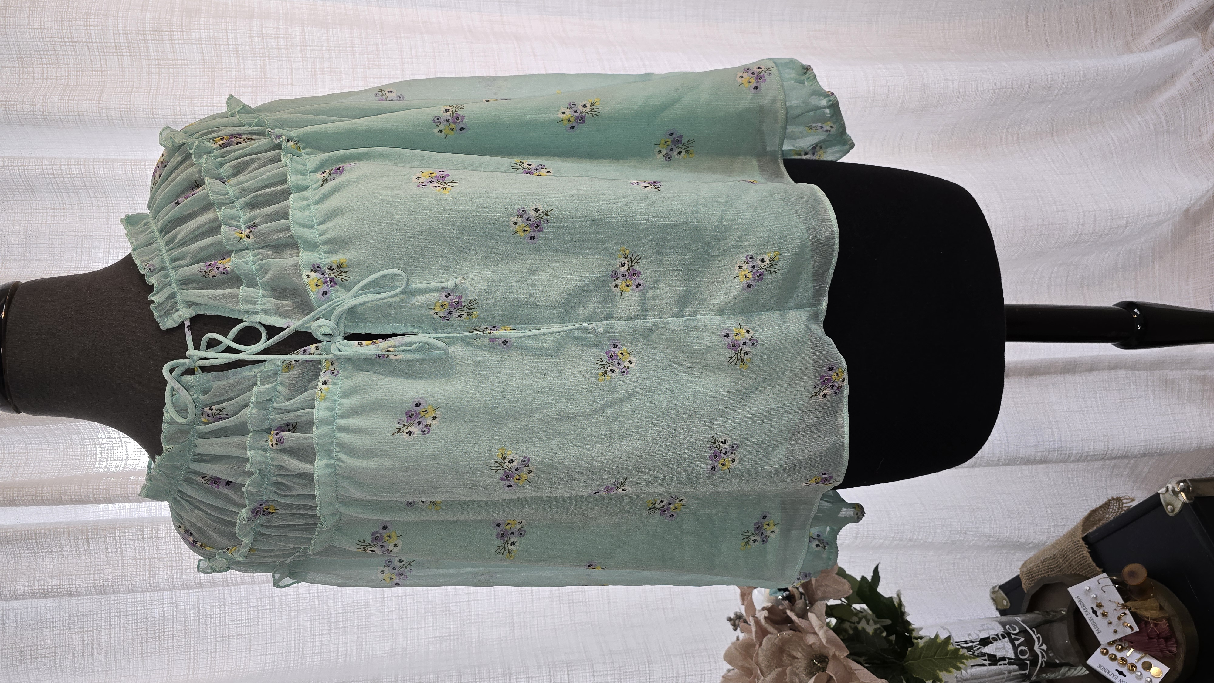 Mint Floral Blouse-  Socialite- Nordstorm