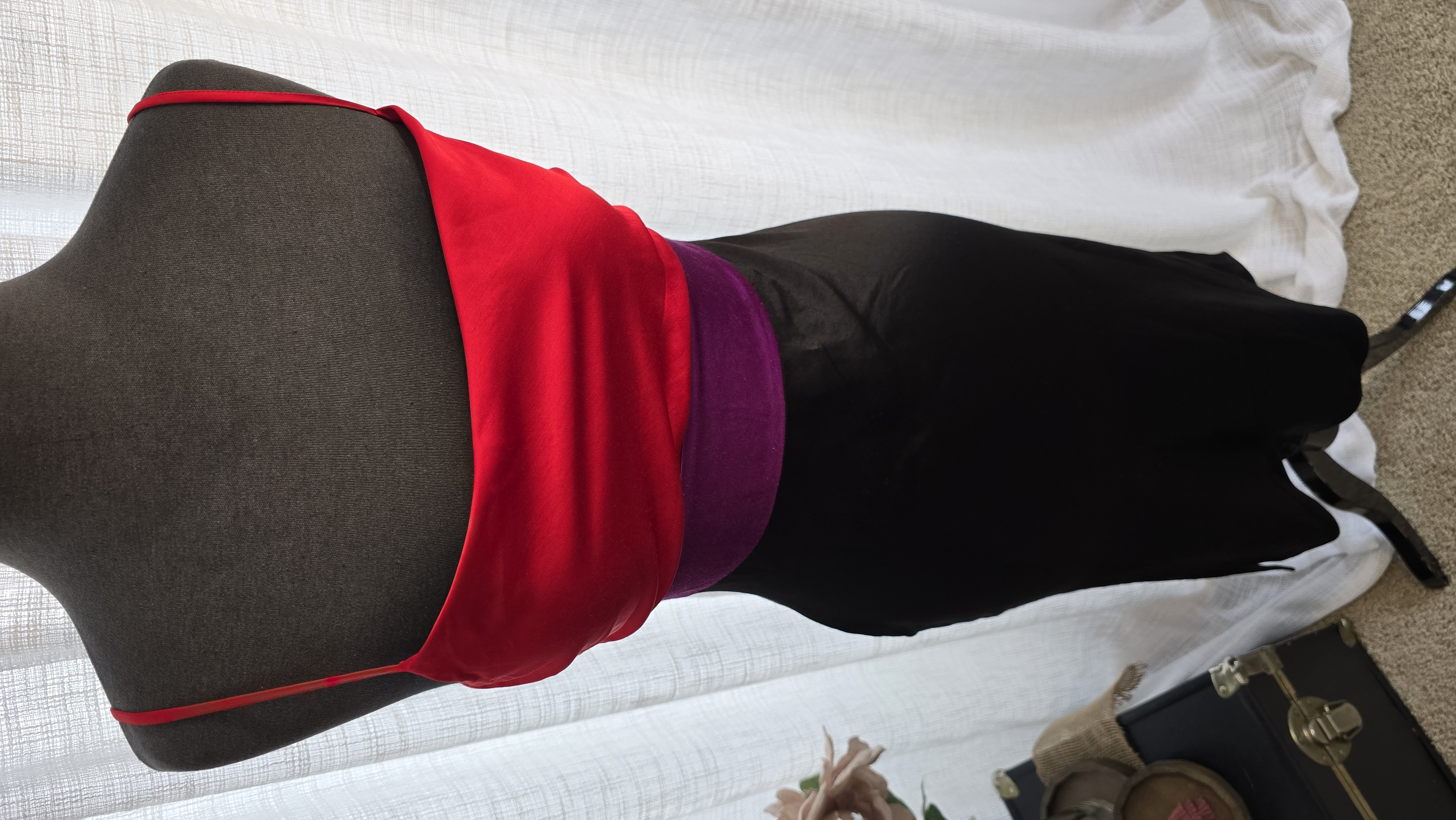 Elegant Colorblock Satin Slip Dress- Express