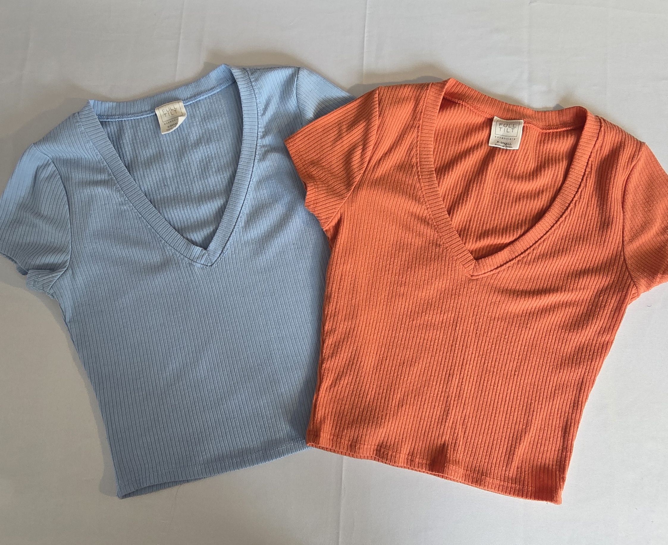 Ribbed V-Neck Top set- Full Tilt