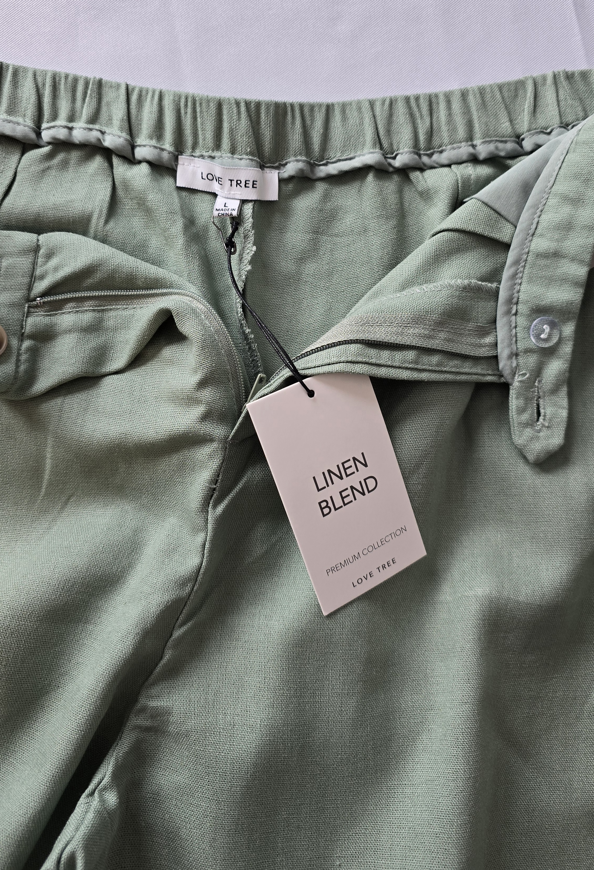 Linen Blend Pants- Love Tree