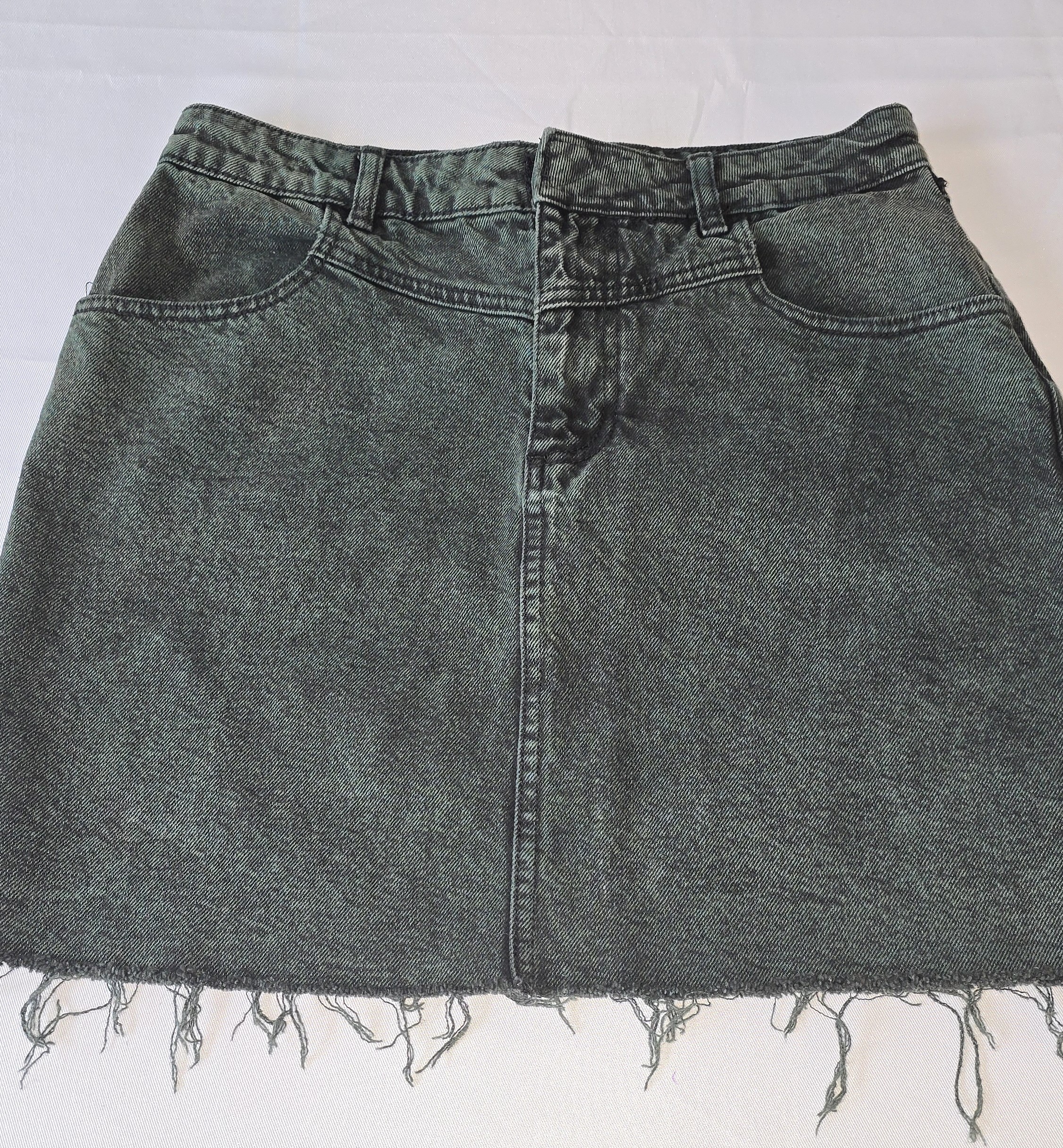  Distressed Denim Mini Skirt- COLLUSION