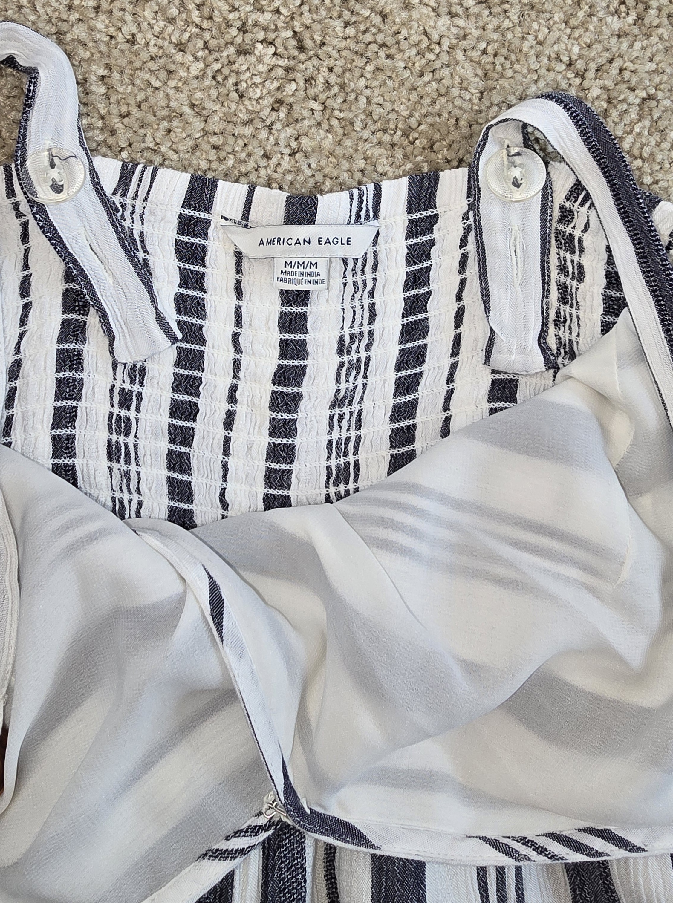 Striped Sleeveless Jumpsuit- American Eagle