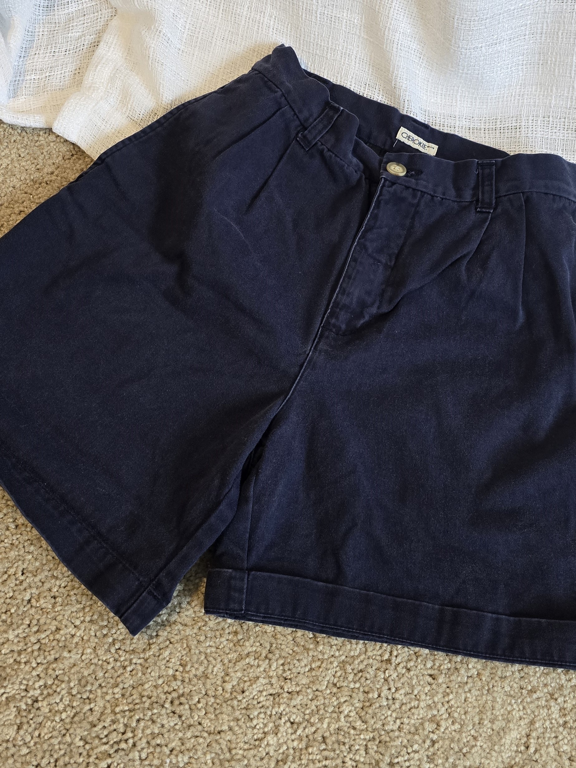 Classic Navy Cotton Shorts- Cherokee