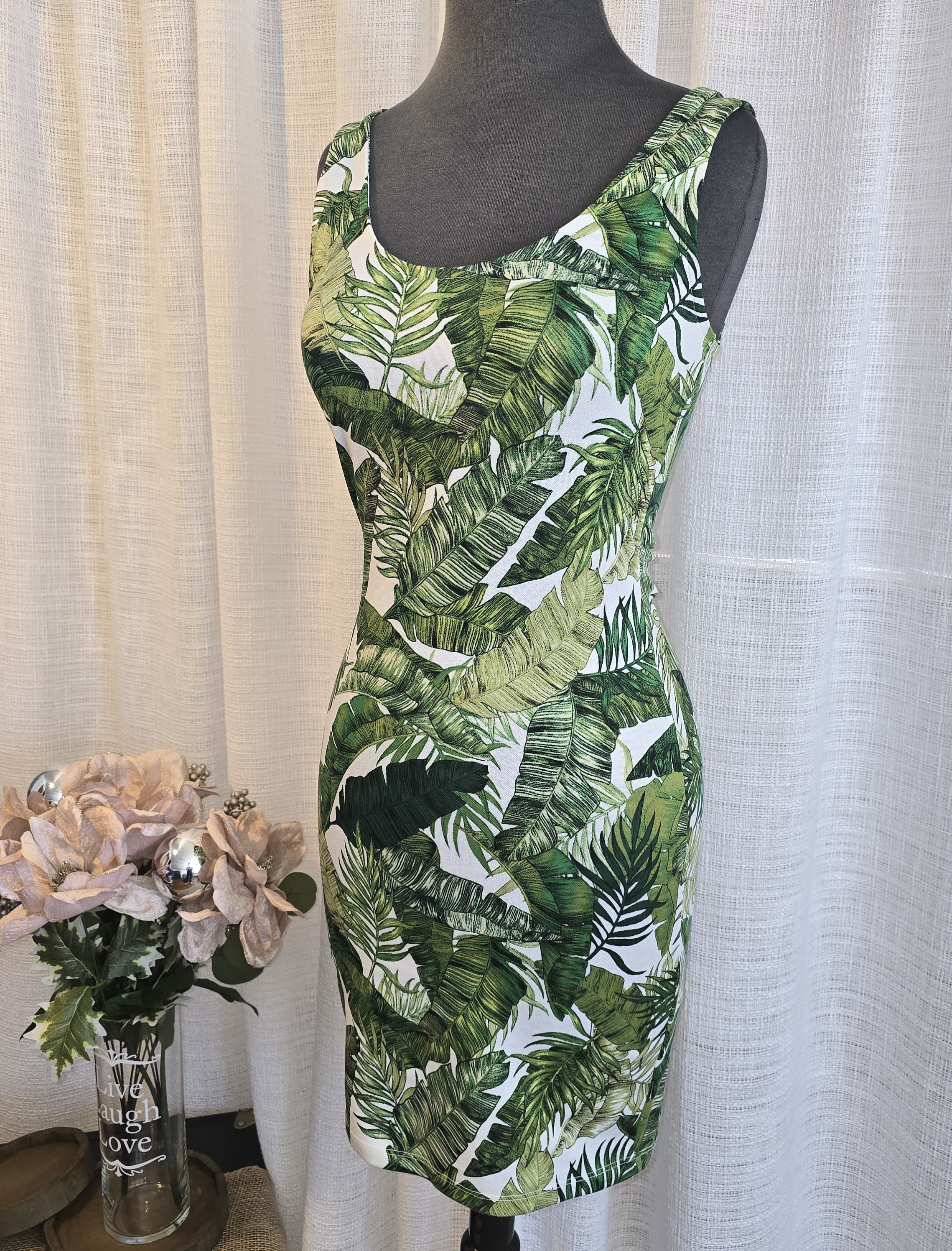 Tropical Leaf Print Dress- H&M