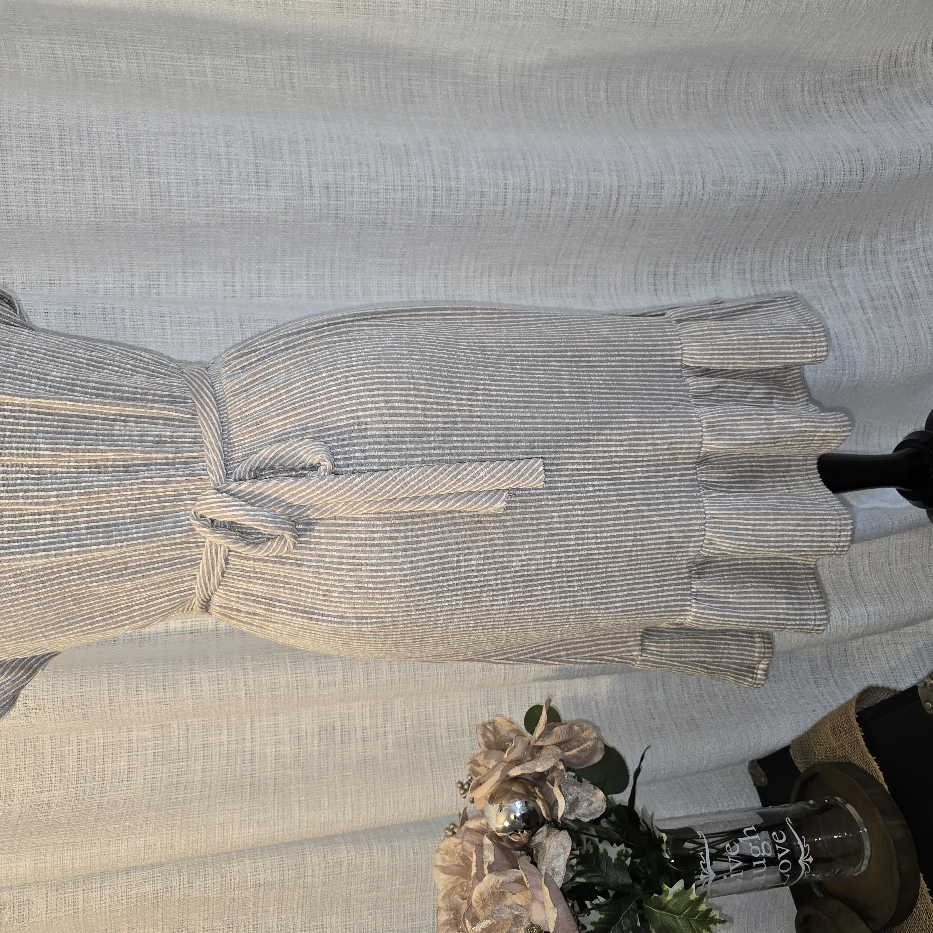 Striped V-Neck Short Dress- Caution In The Wind