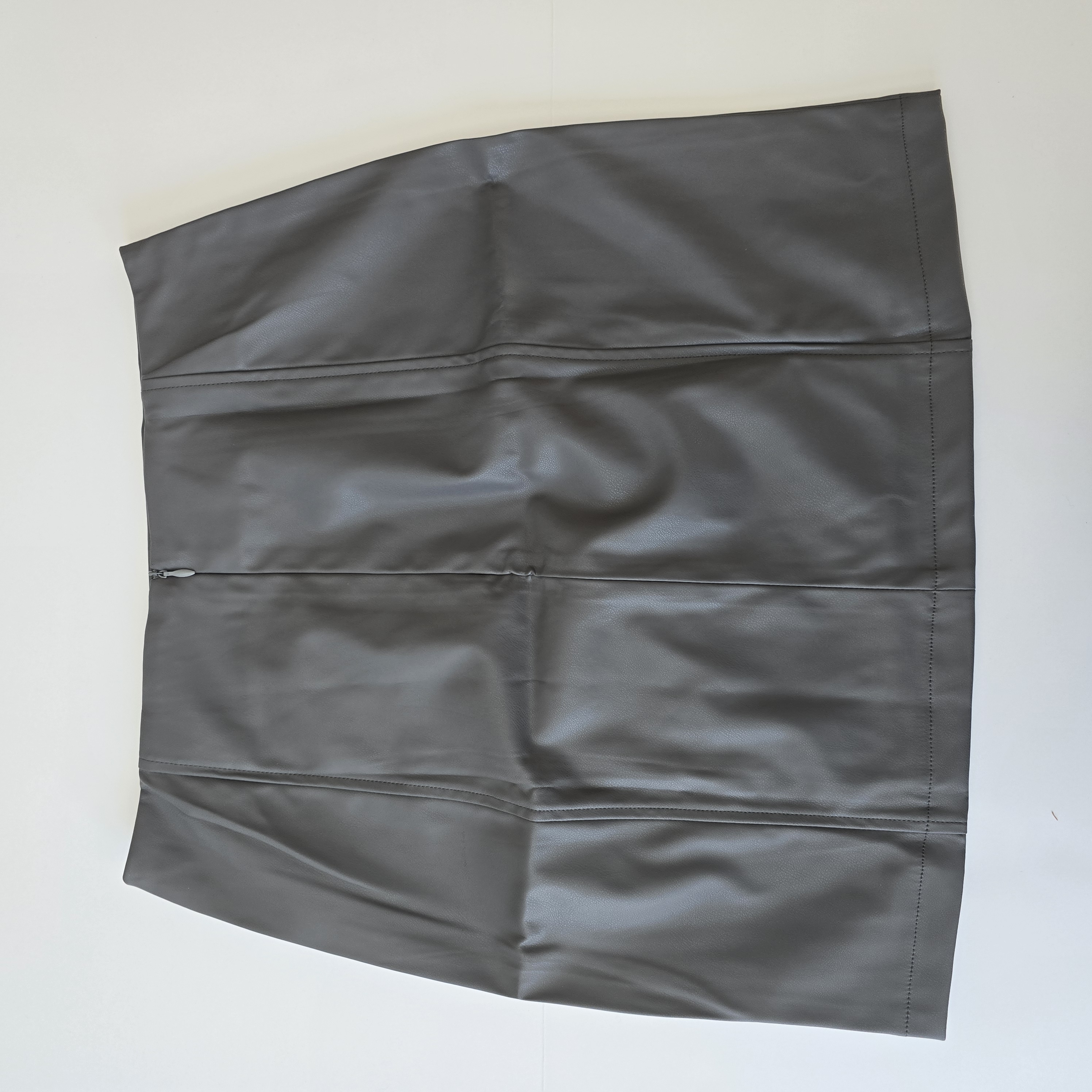 Gray Faux Leather Mini Skirt- MangoPop