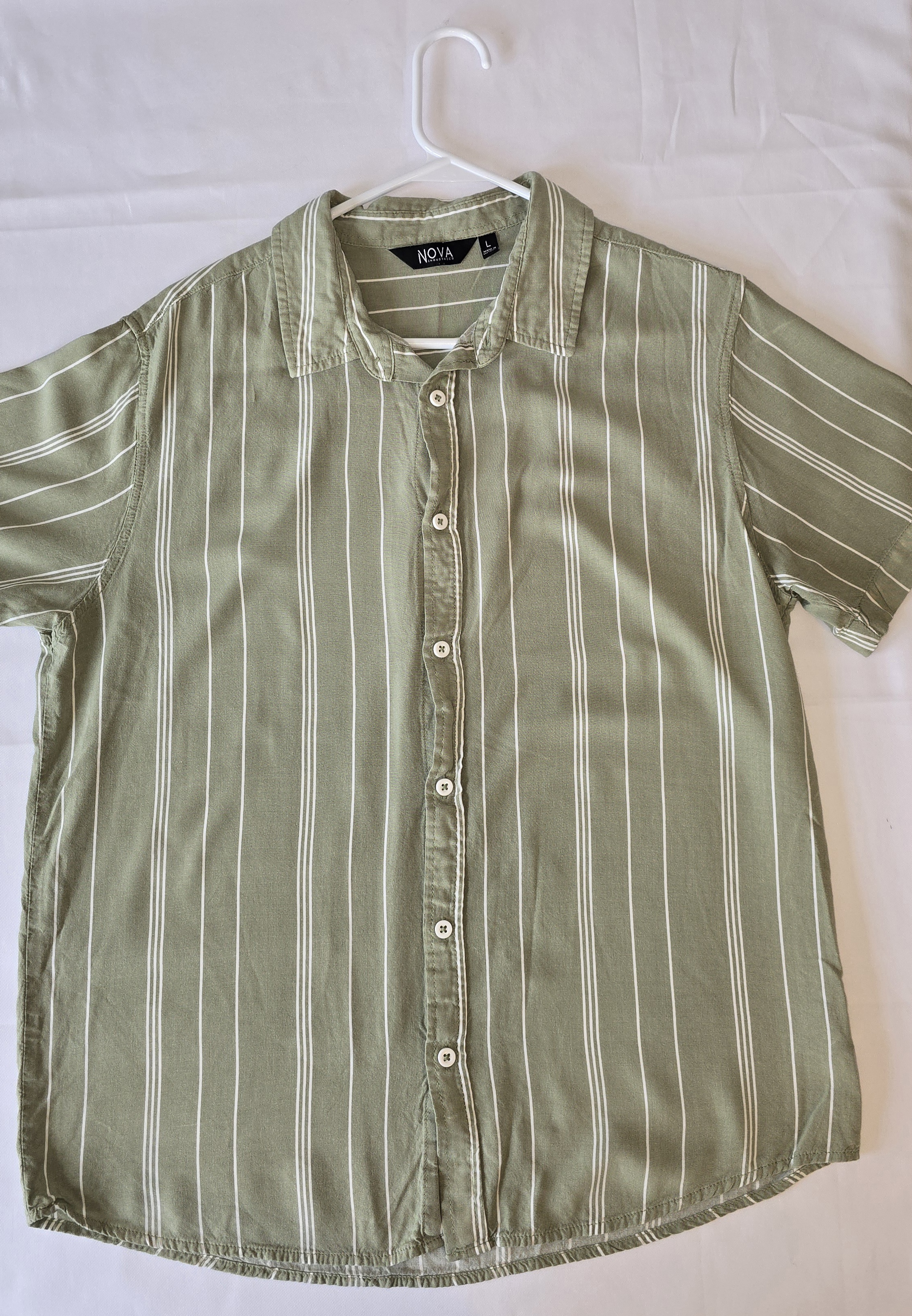 Men's Striped Short Sleeve Shirt- NOVA