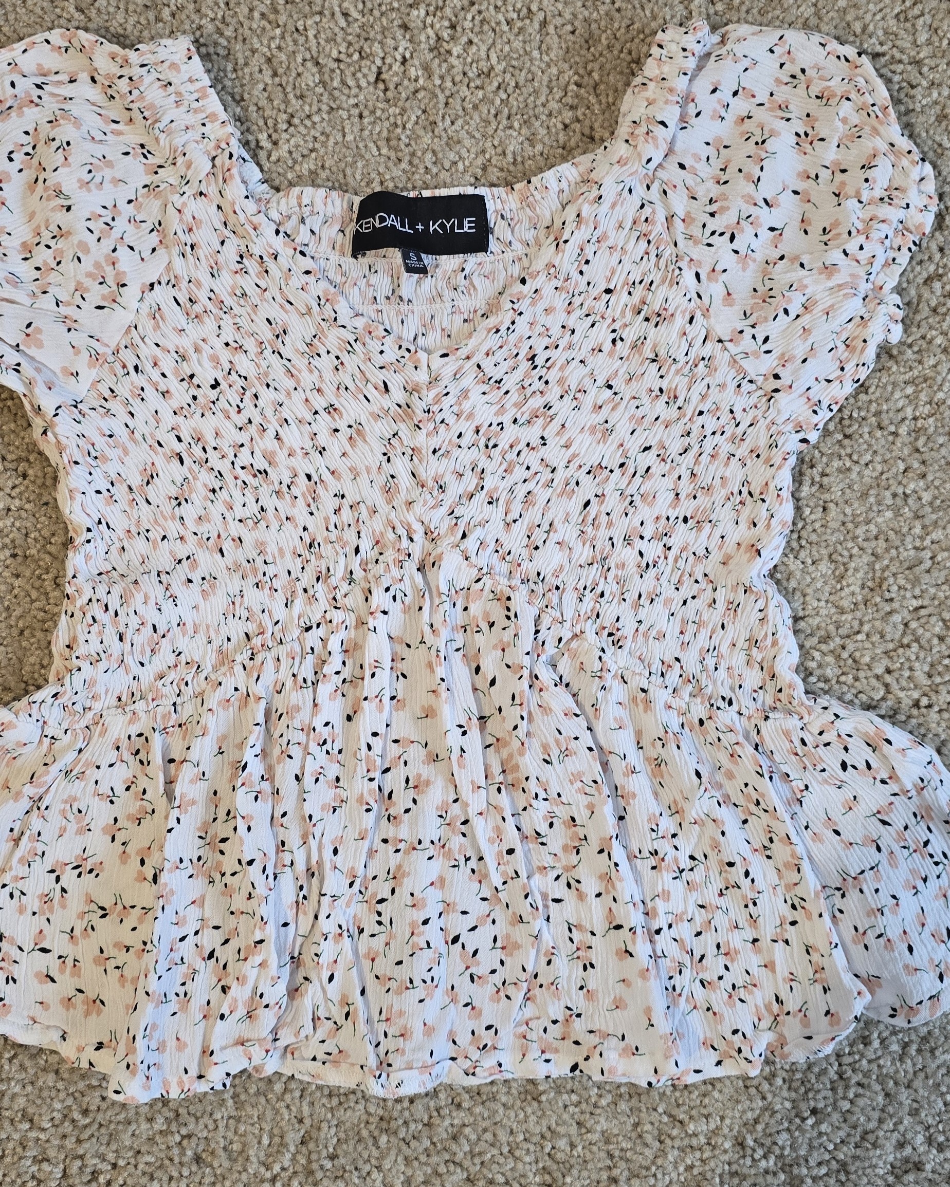 Floral Smocked Peplum Top