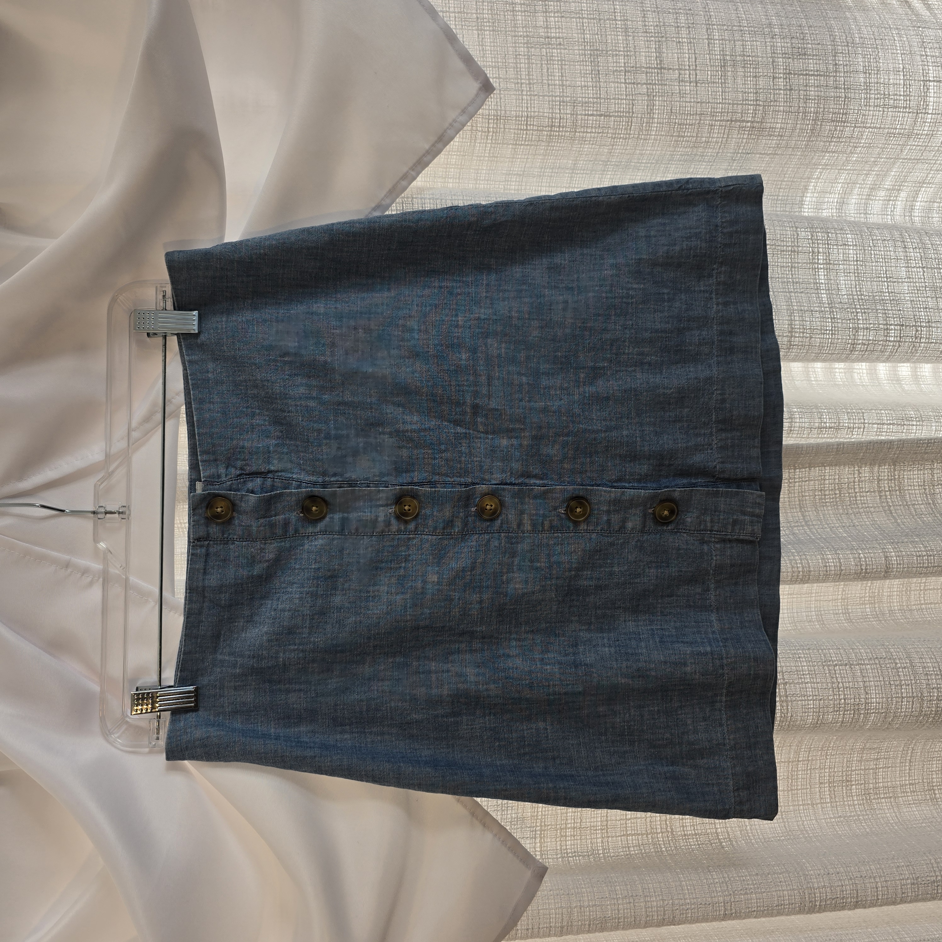 Denim button front skirt-Gap