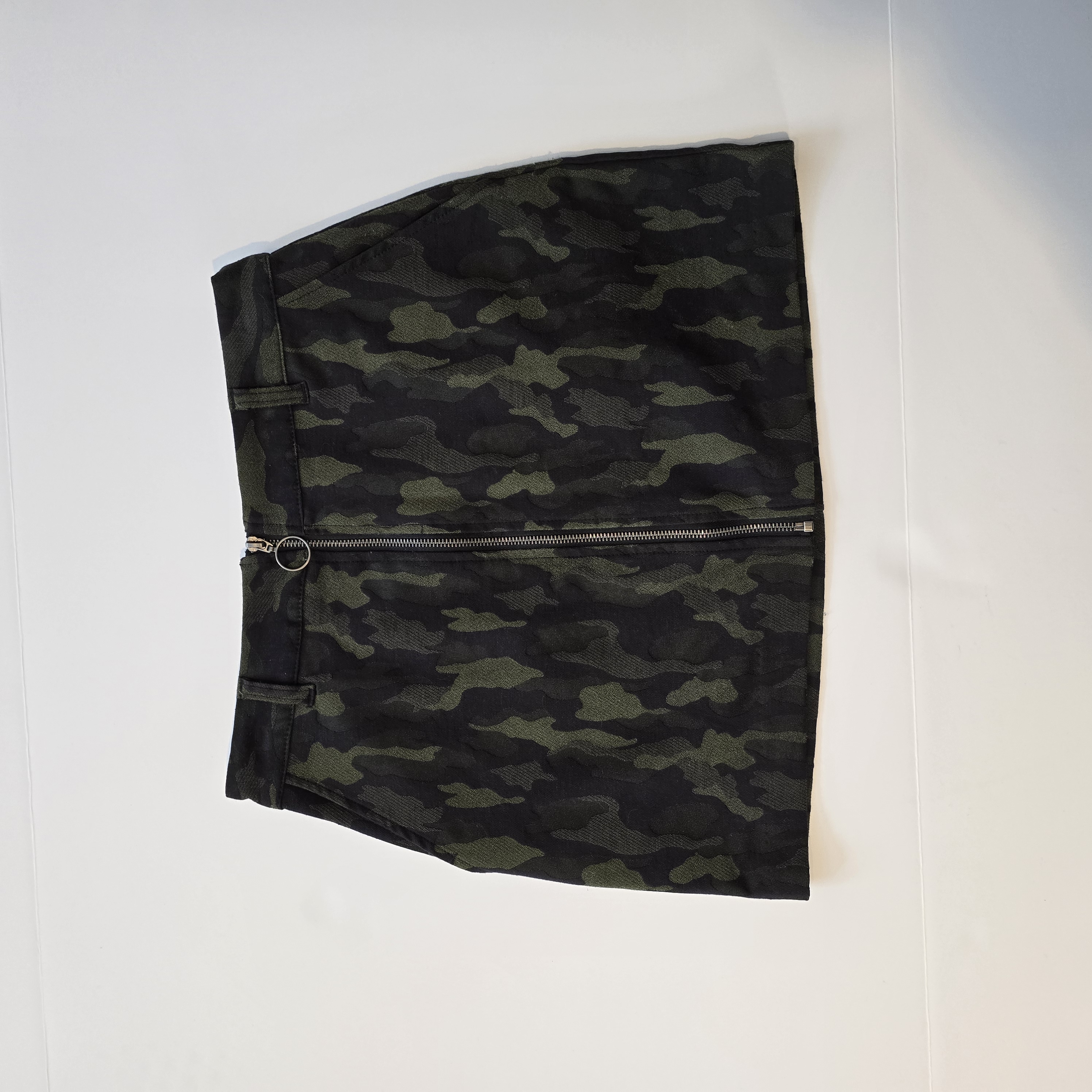 Camo Zip Front Mini Skirt- Forever21