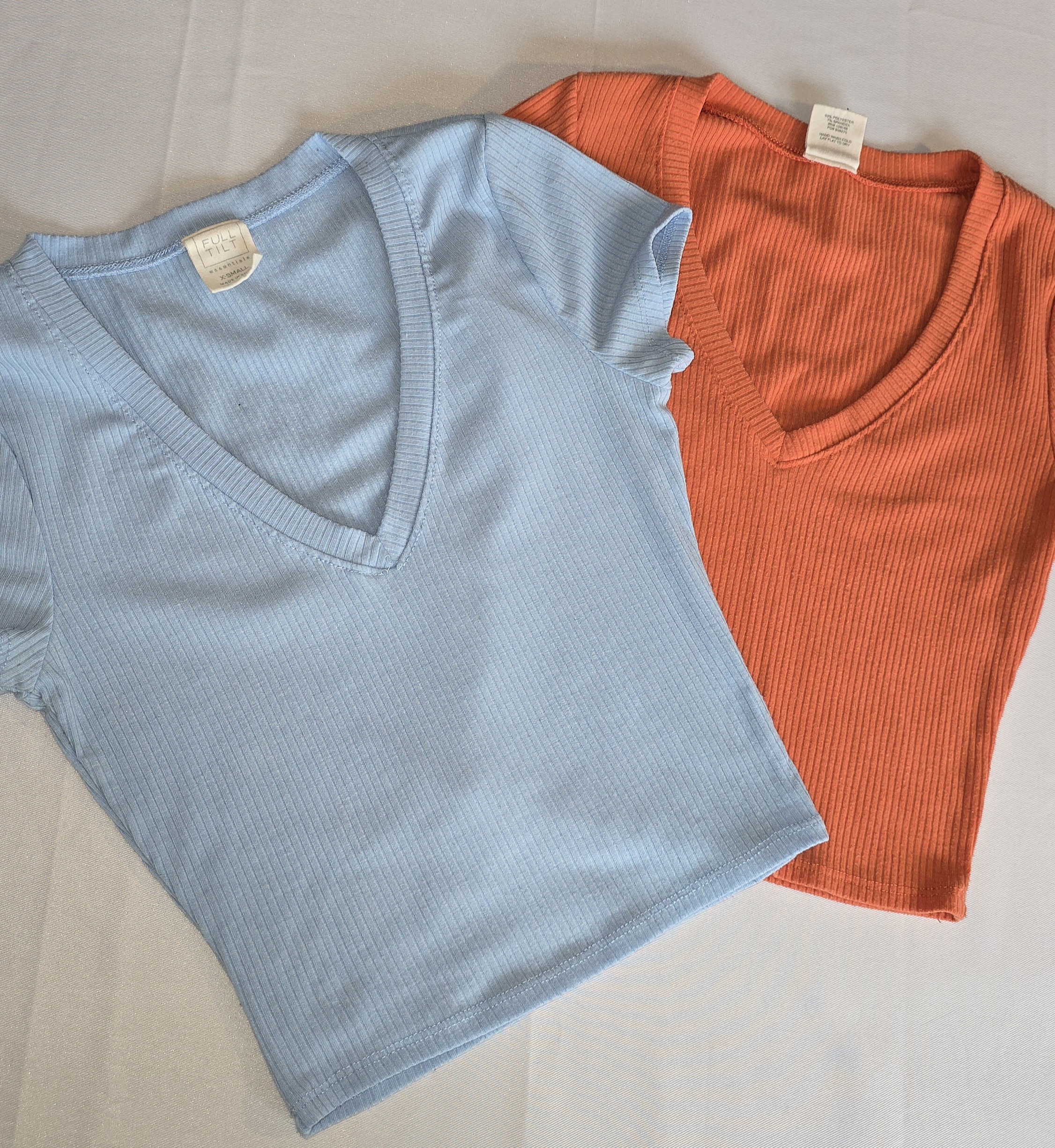 Ribbed V-Neck Top set- Full Tilt